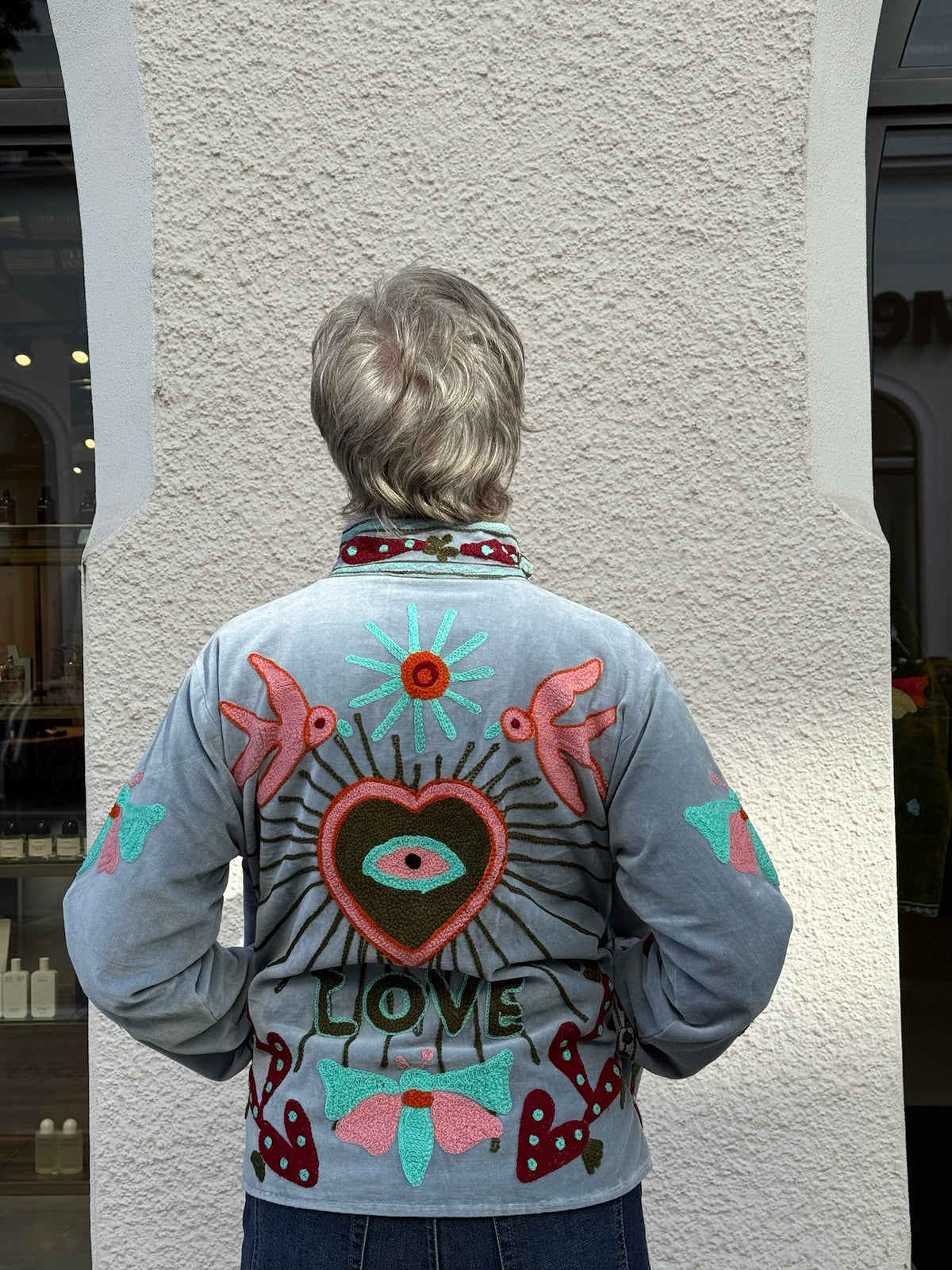 9498 Embroidery Jacke | Denim