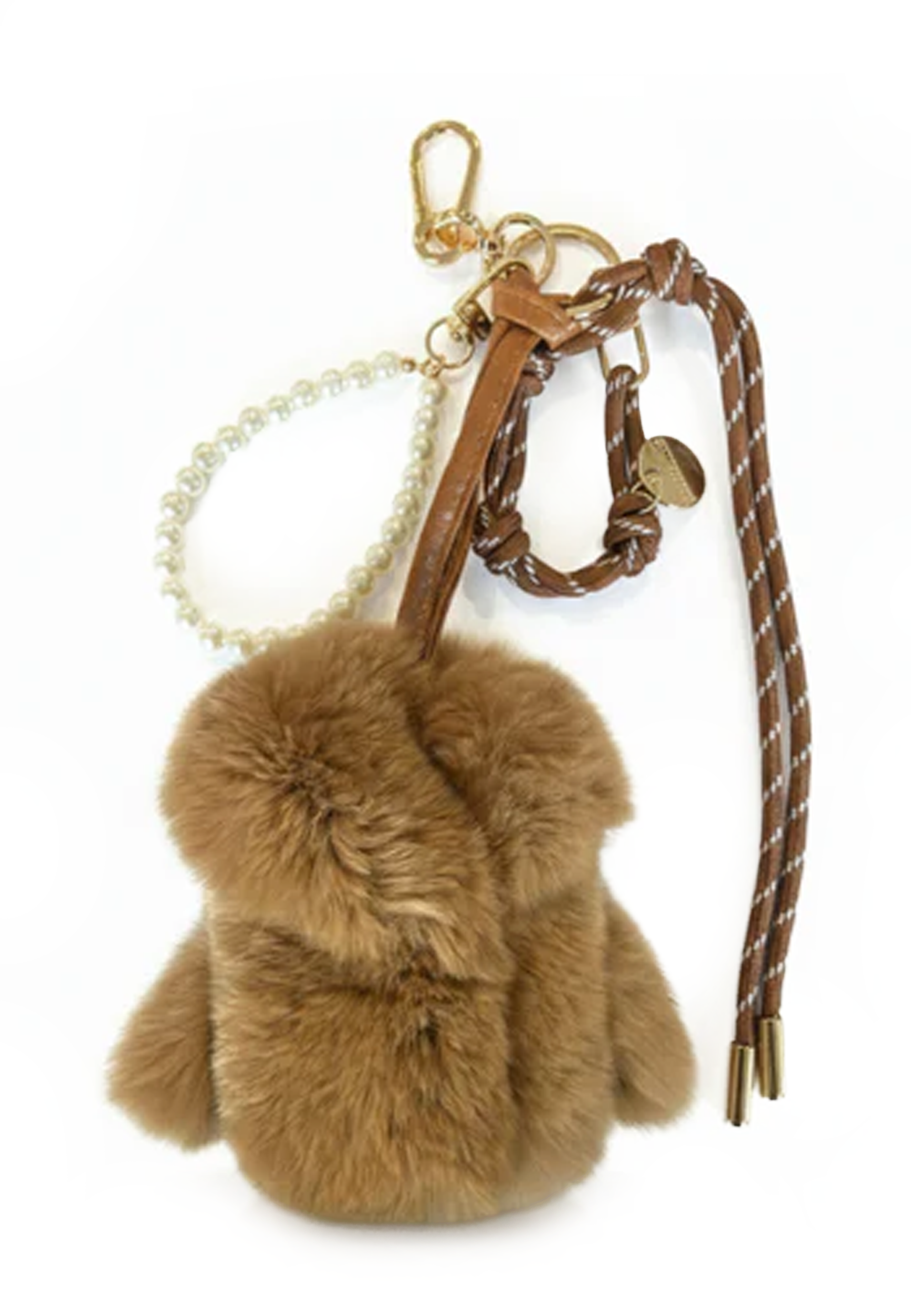 #132 Fluffy Coat Taschenanhänger | Camel