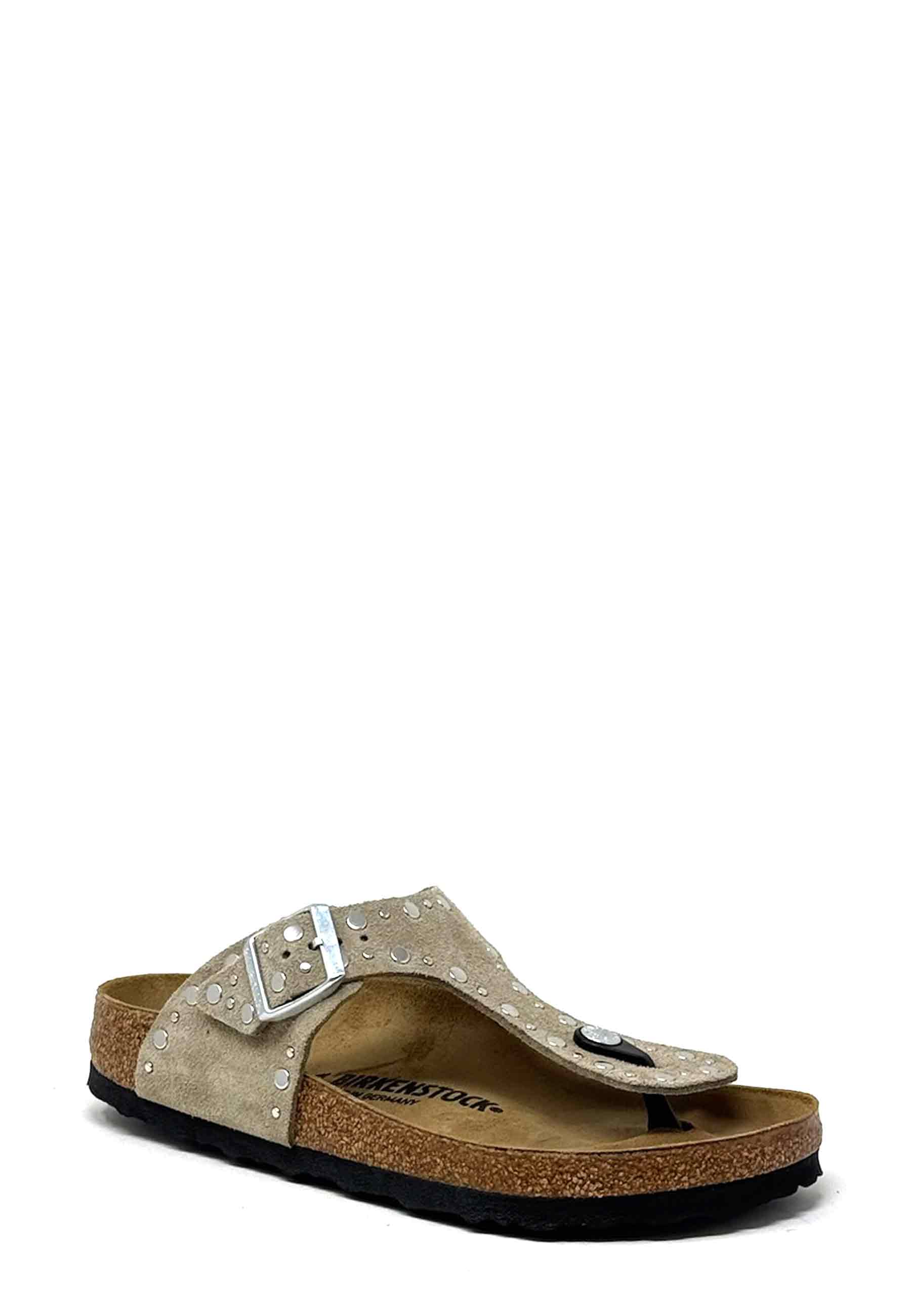 Gizeh Rivet Pantolette | Taupe Suede