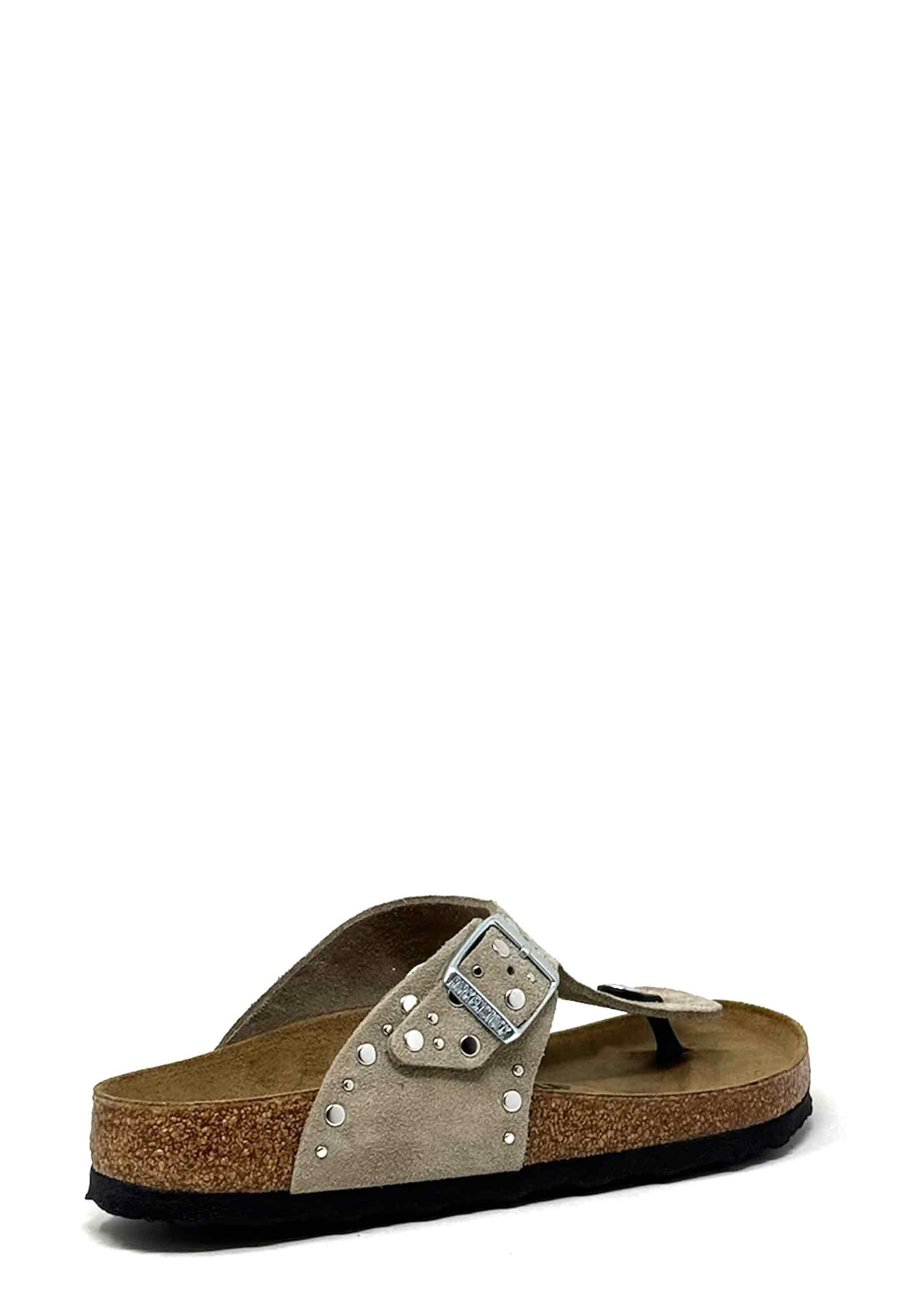 Gizeh Rivet Pantolette | Taupe Suede