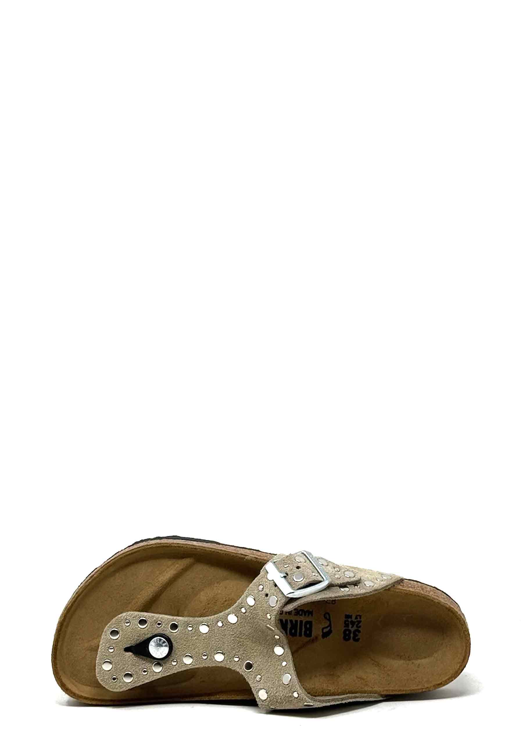 Gizeh Rivet Pantolette | Taupe Suede