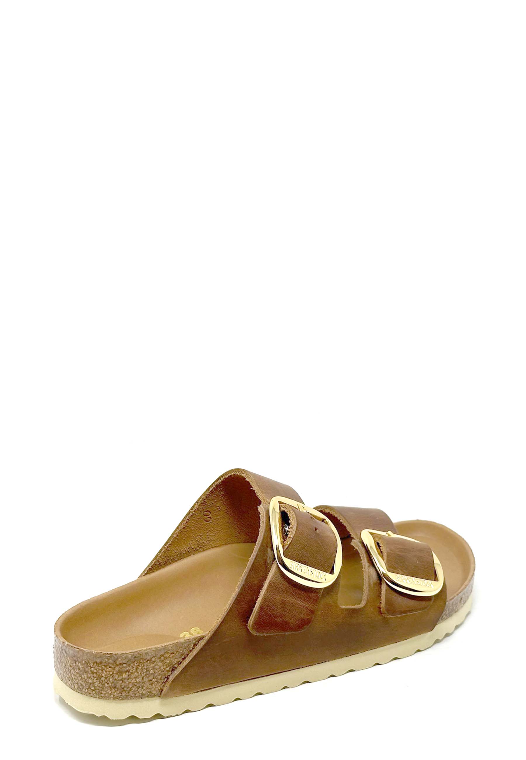 Arizona Big Buckle Mules | cognac