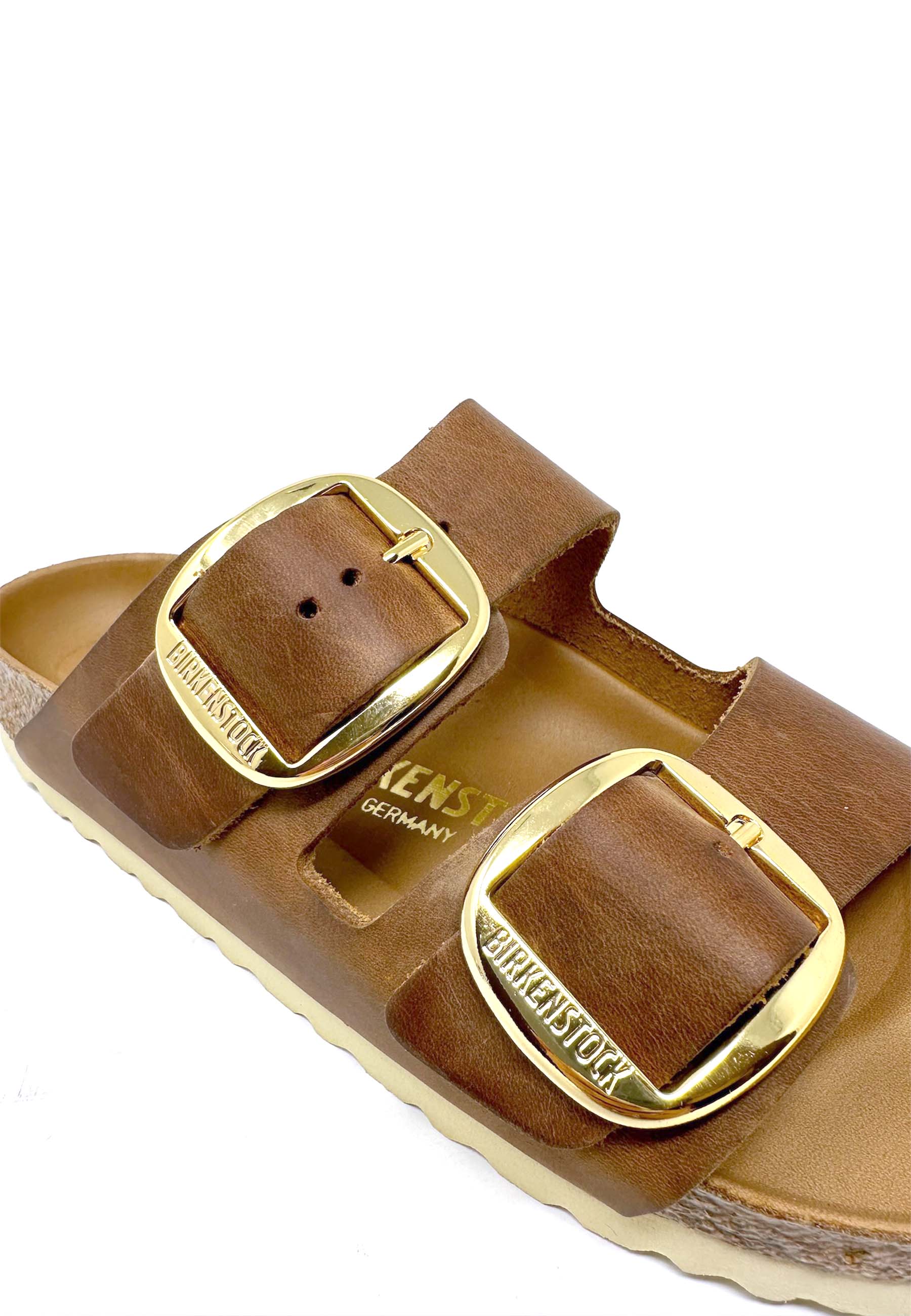 Arizona Big Buckle Mules | cognac