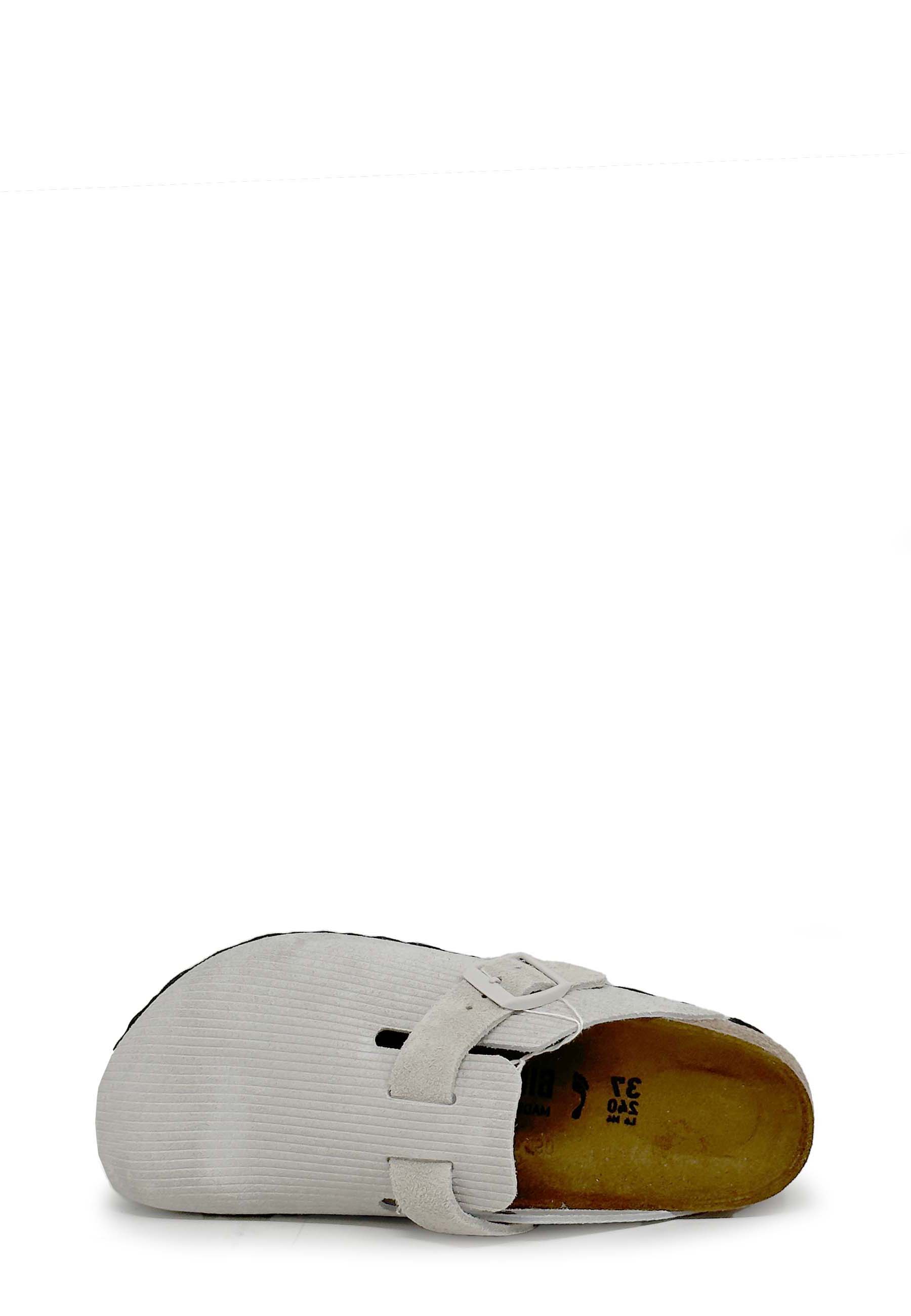 Boston Suede Embossed Corduroy Clog | Antique White