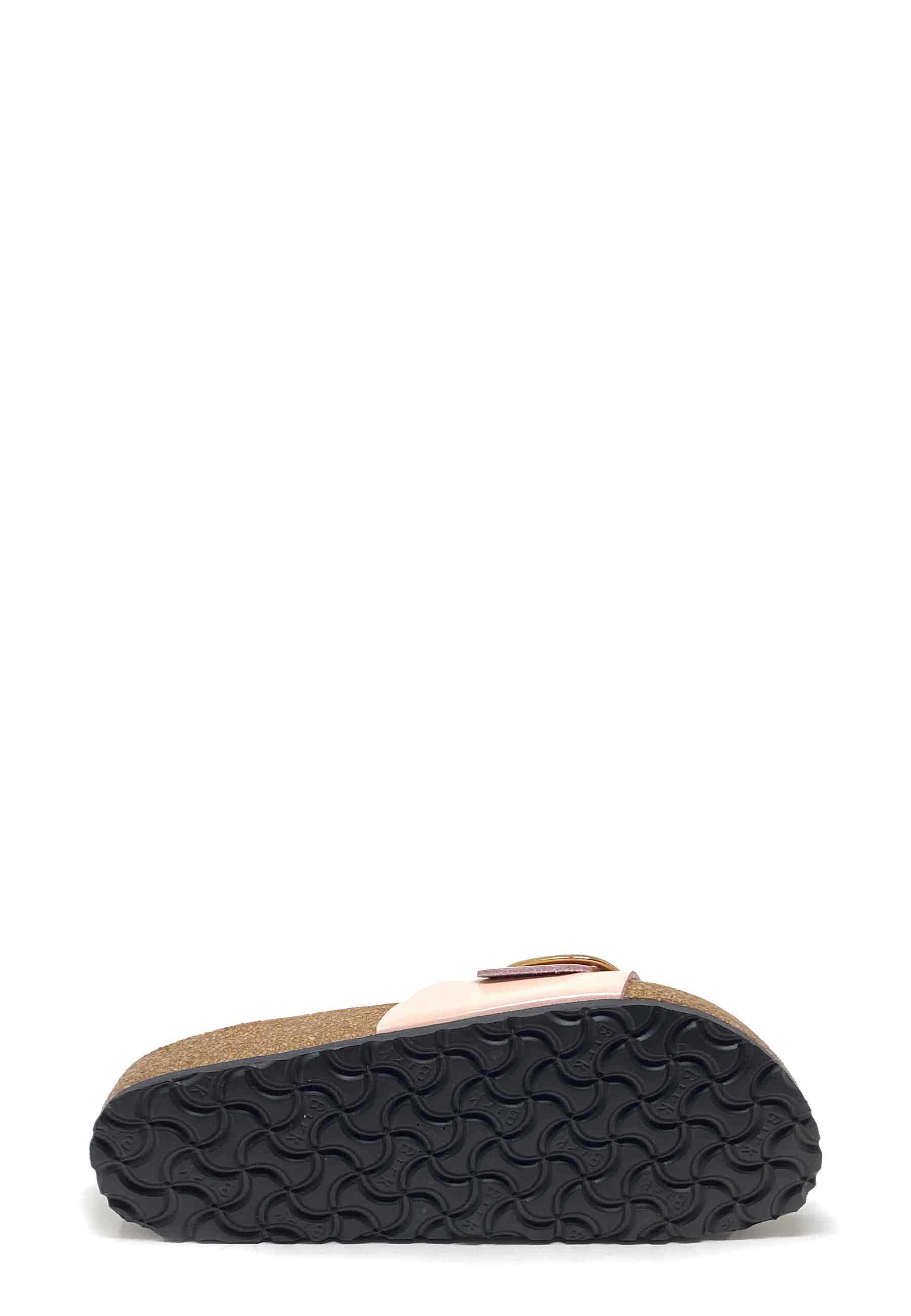 Madrid Big Buckle Mules | Lysrosa Højglans