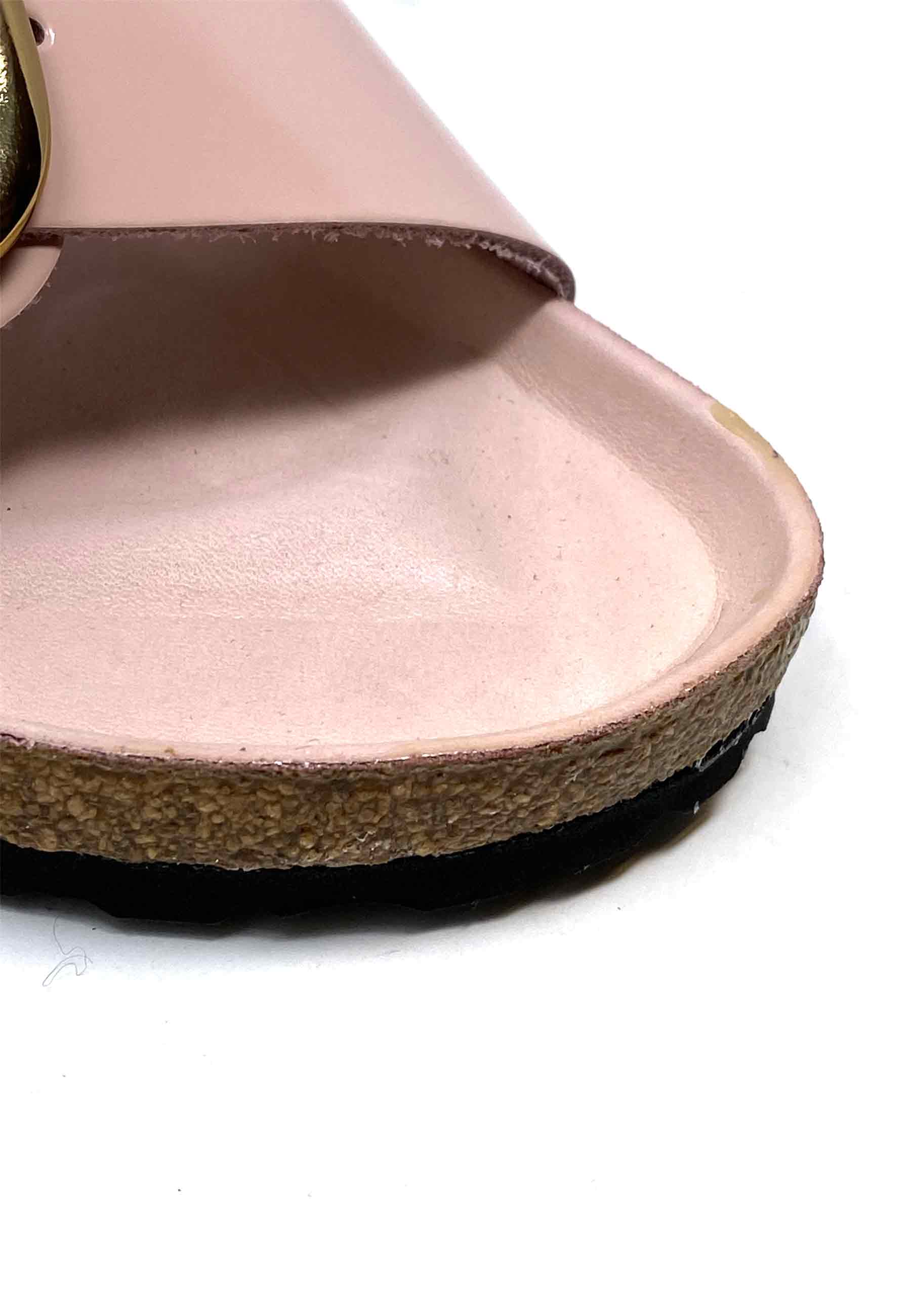 Madrid Big Buckle Mules | Lysrosa Højglans