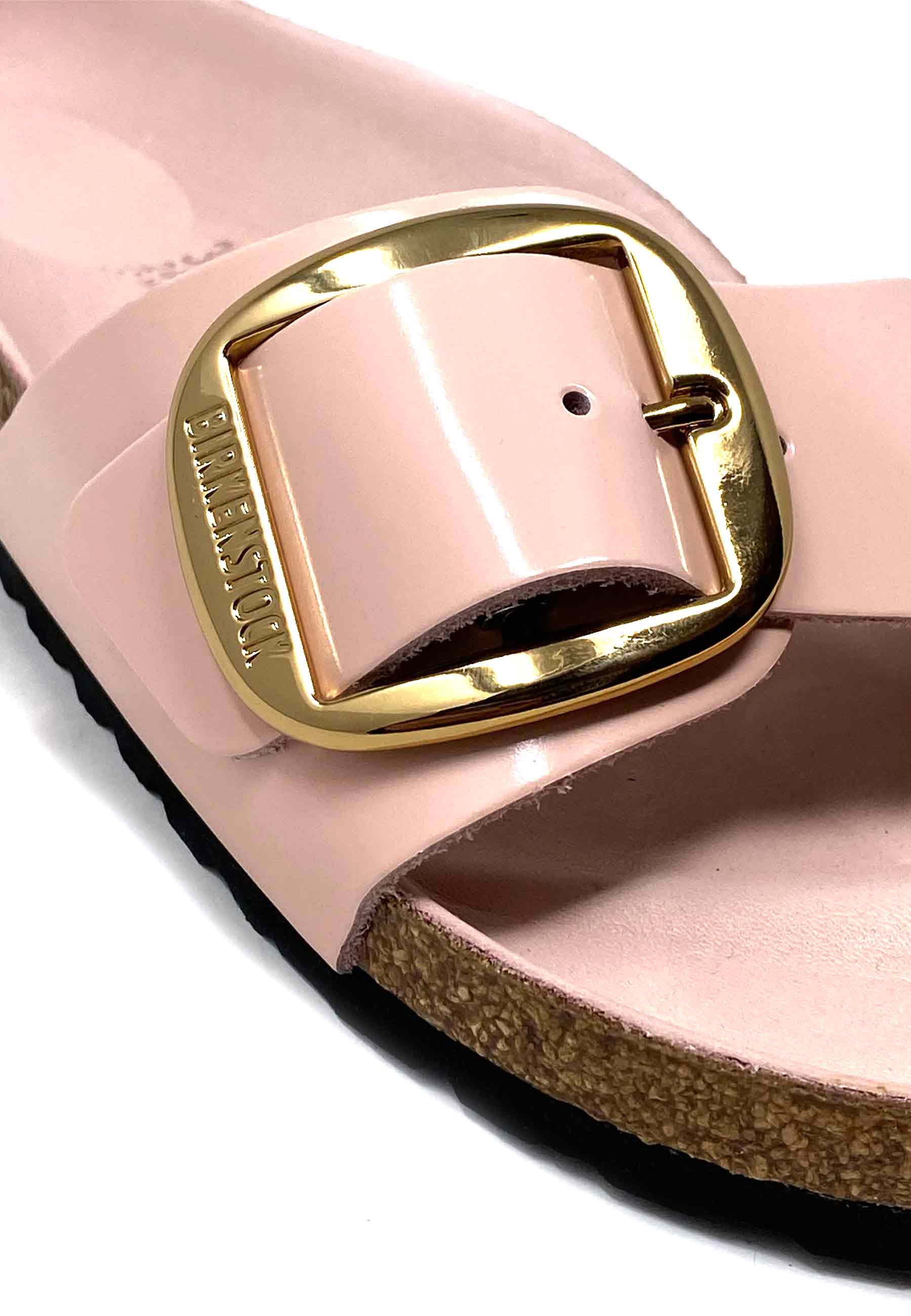 Madrid Big Buckle Mules | Lysrosa Højglans