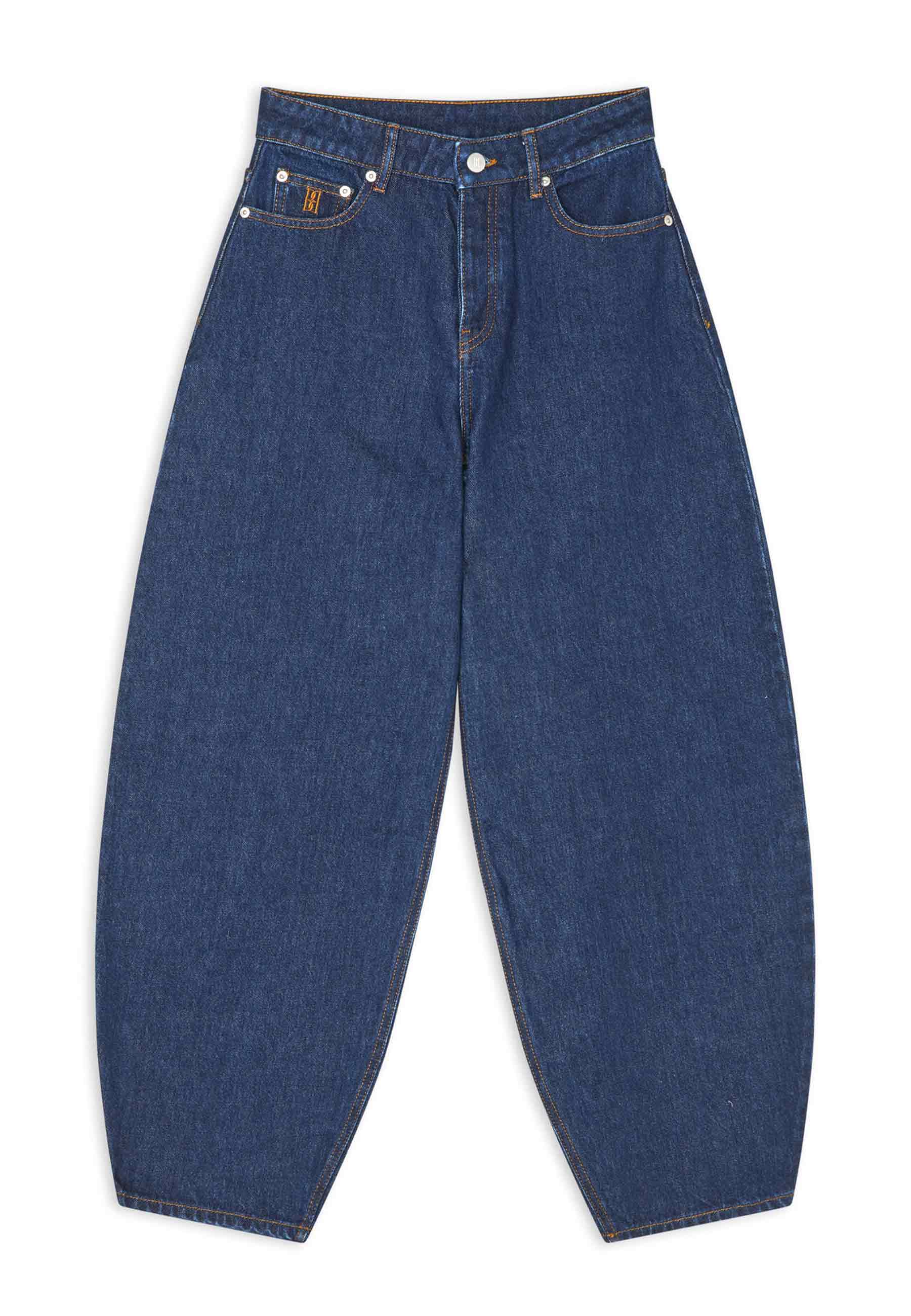 Dallas Barrel Fit Jeans | Dark Blue Rinsed