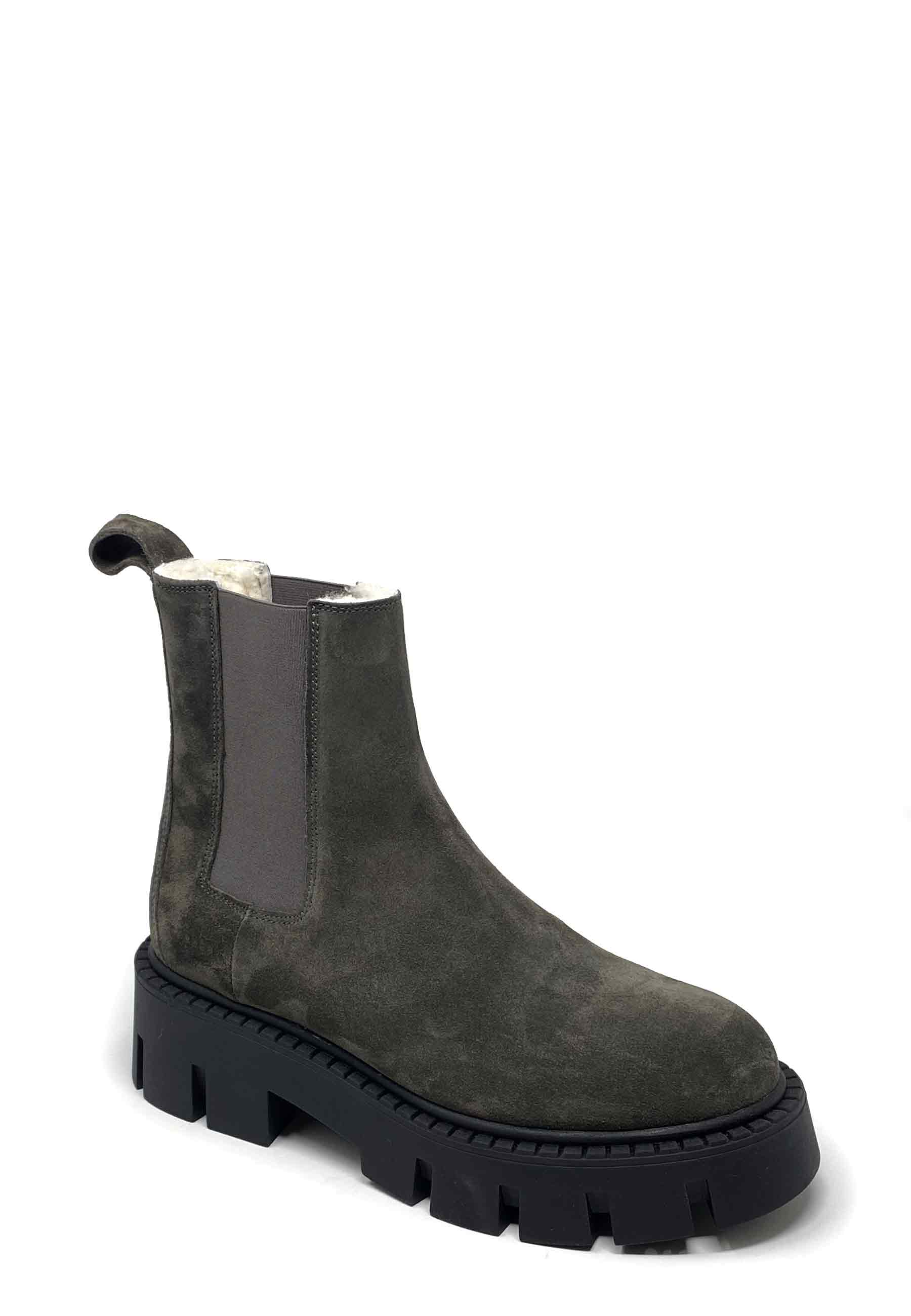 CPH137 Chelsea Boot | Off Black Suede Teddy