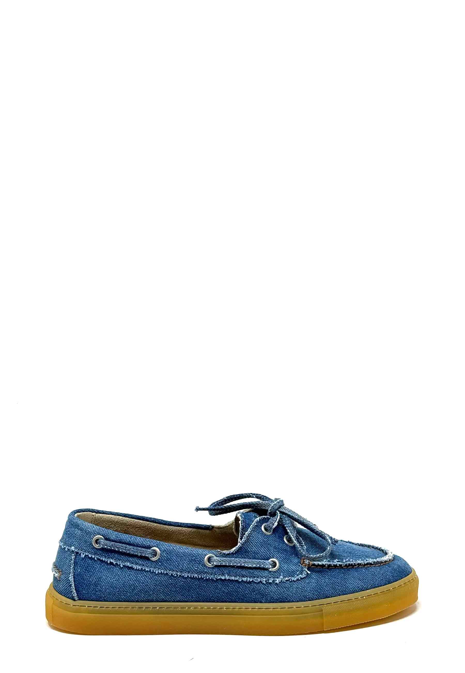 CPH160 boat shoe | Washed denim