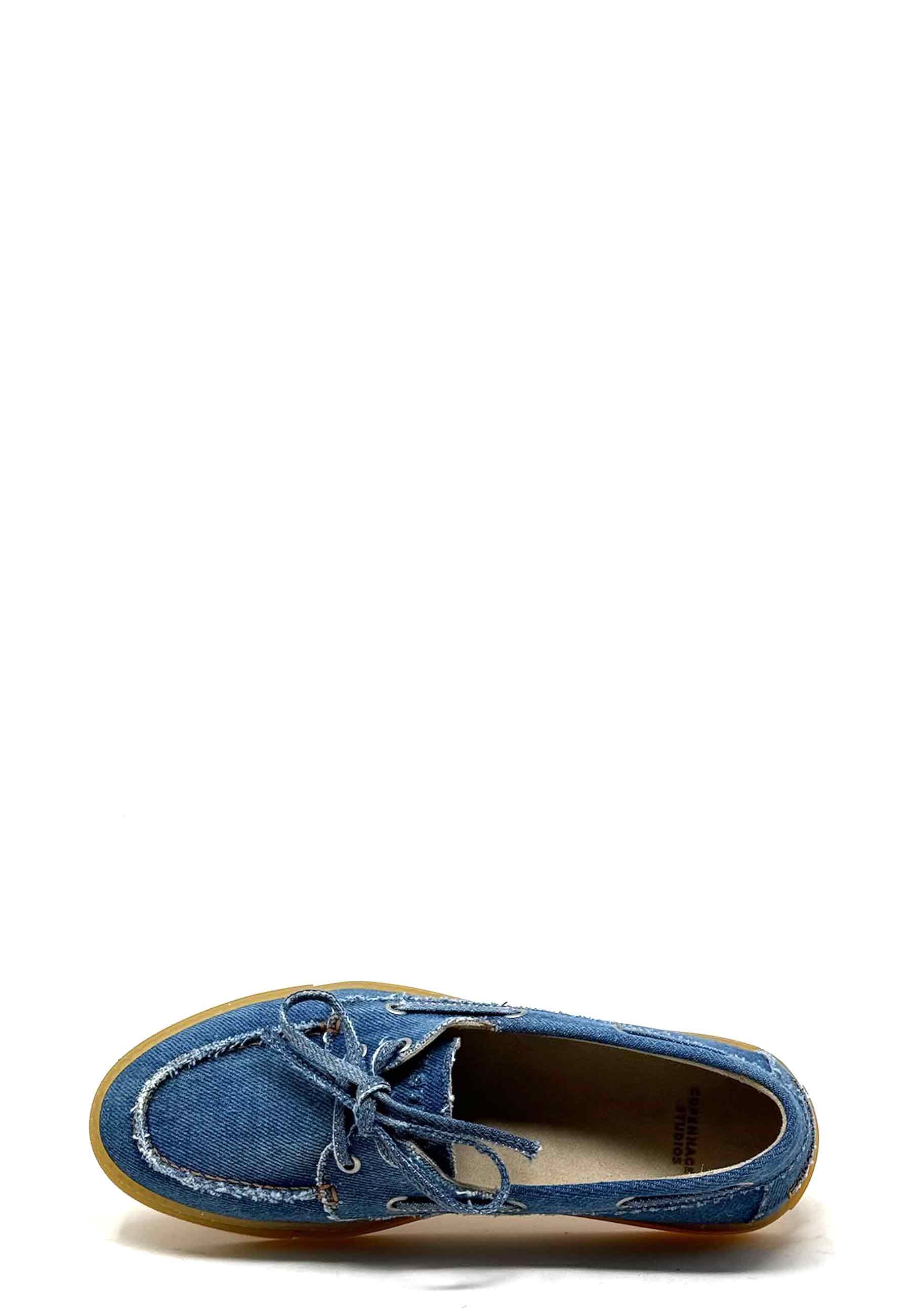 CPH160 boat shoe | Washed denim