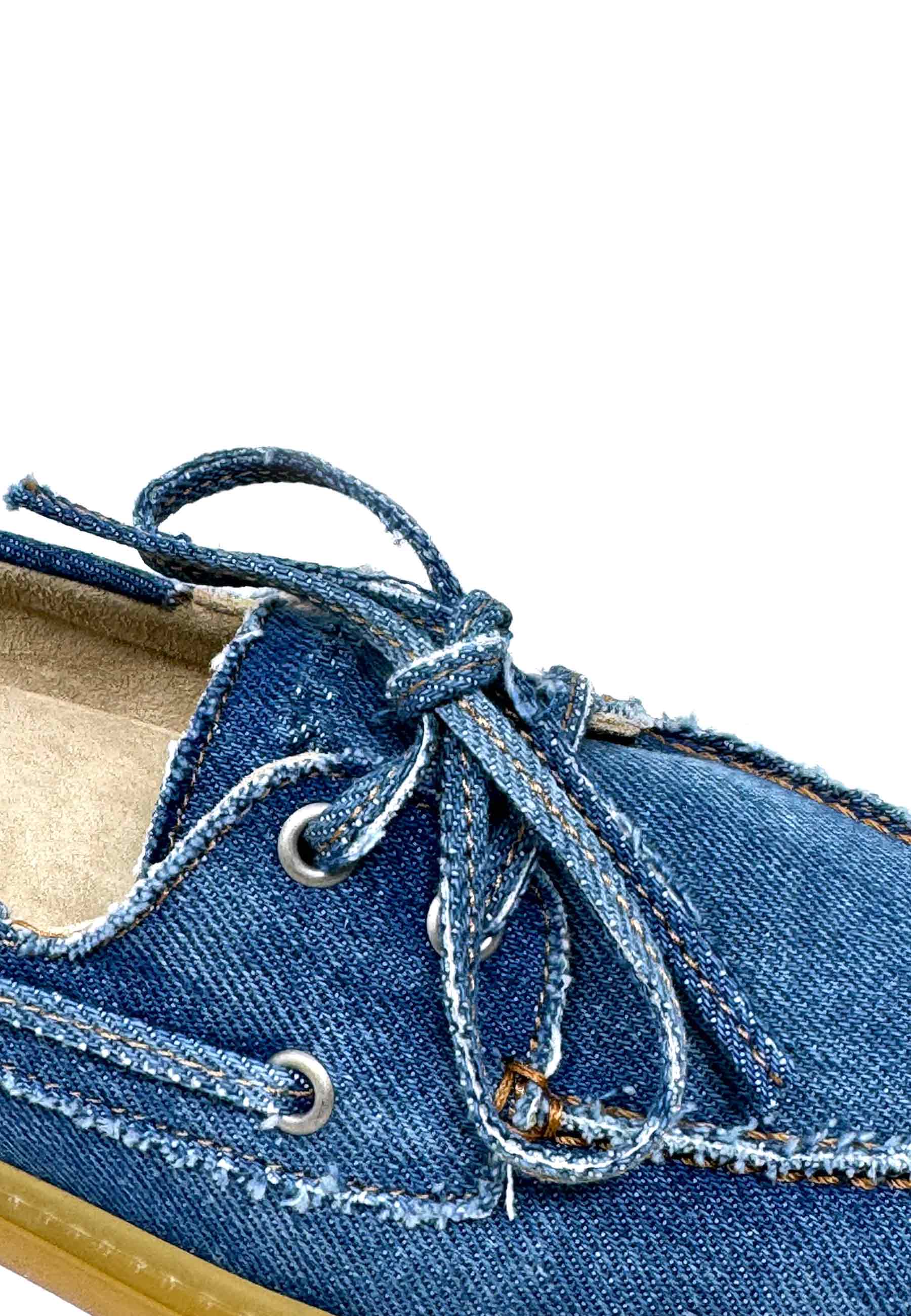 CPH160 boat shoe | Washed denim