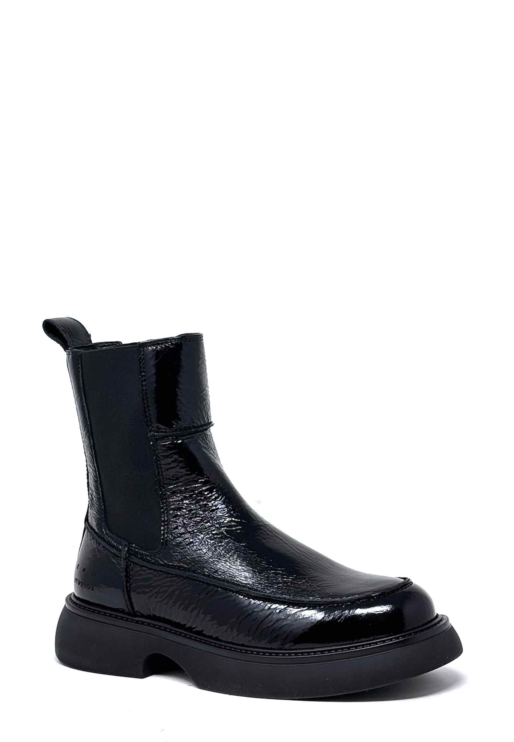 CPH759 Plateau Chelsea Boot | Black Patent