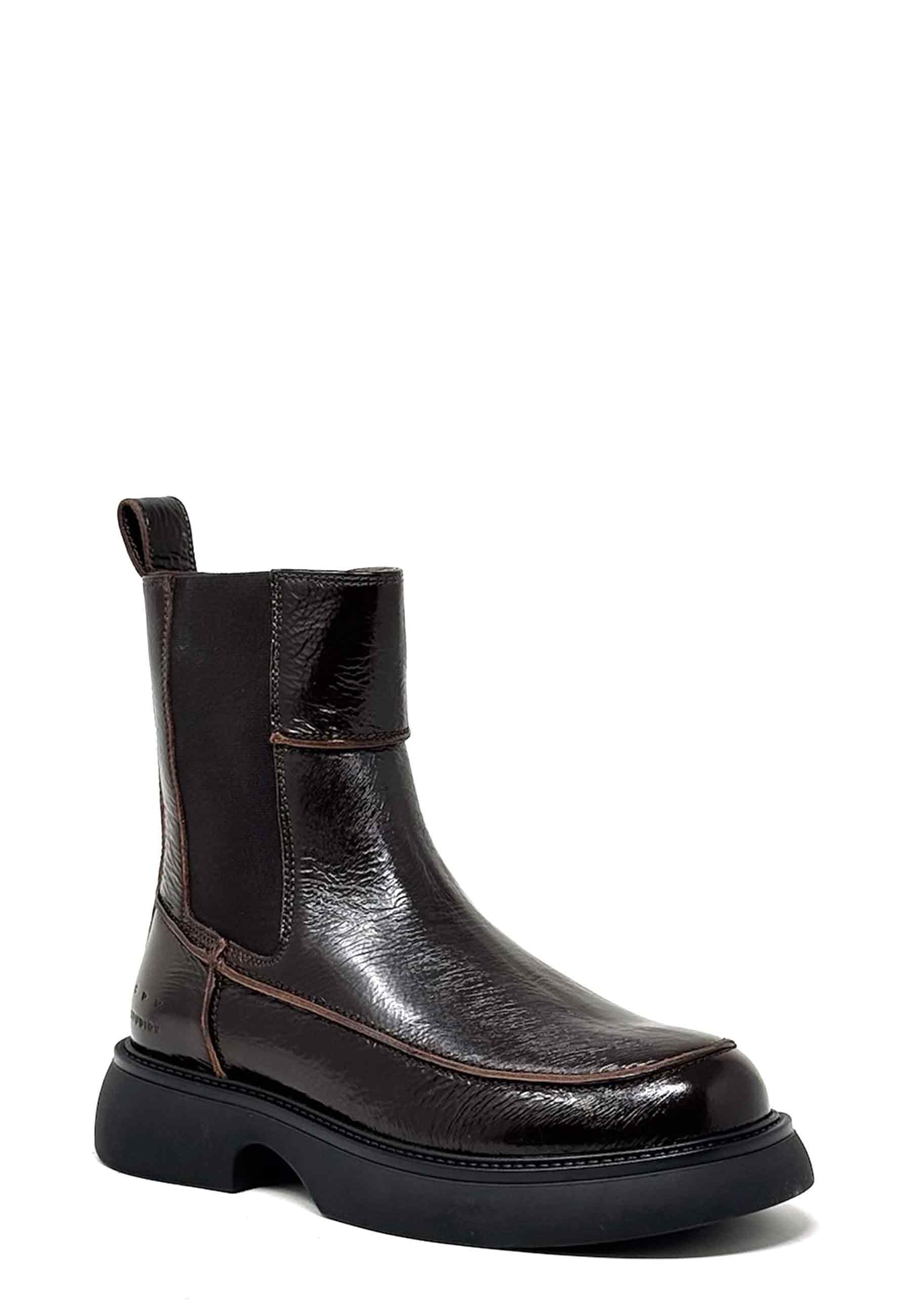 CPH759 Plateau Chelsea Boot | Chocolate Patent
