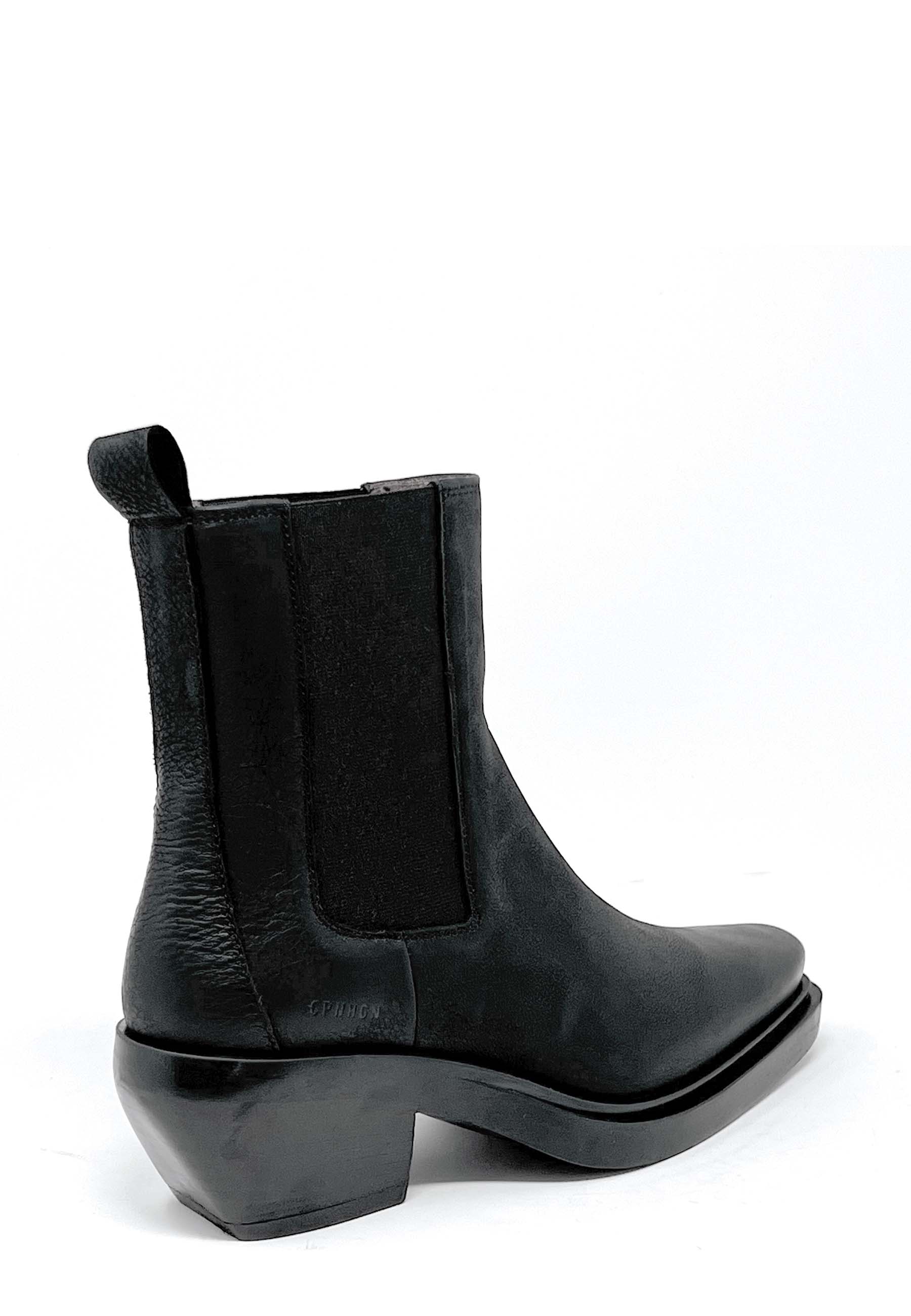 CPH236 Cowboystøvle | Sort vokset nubuck