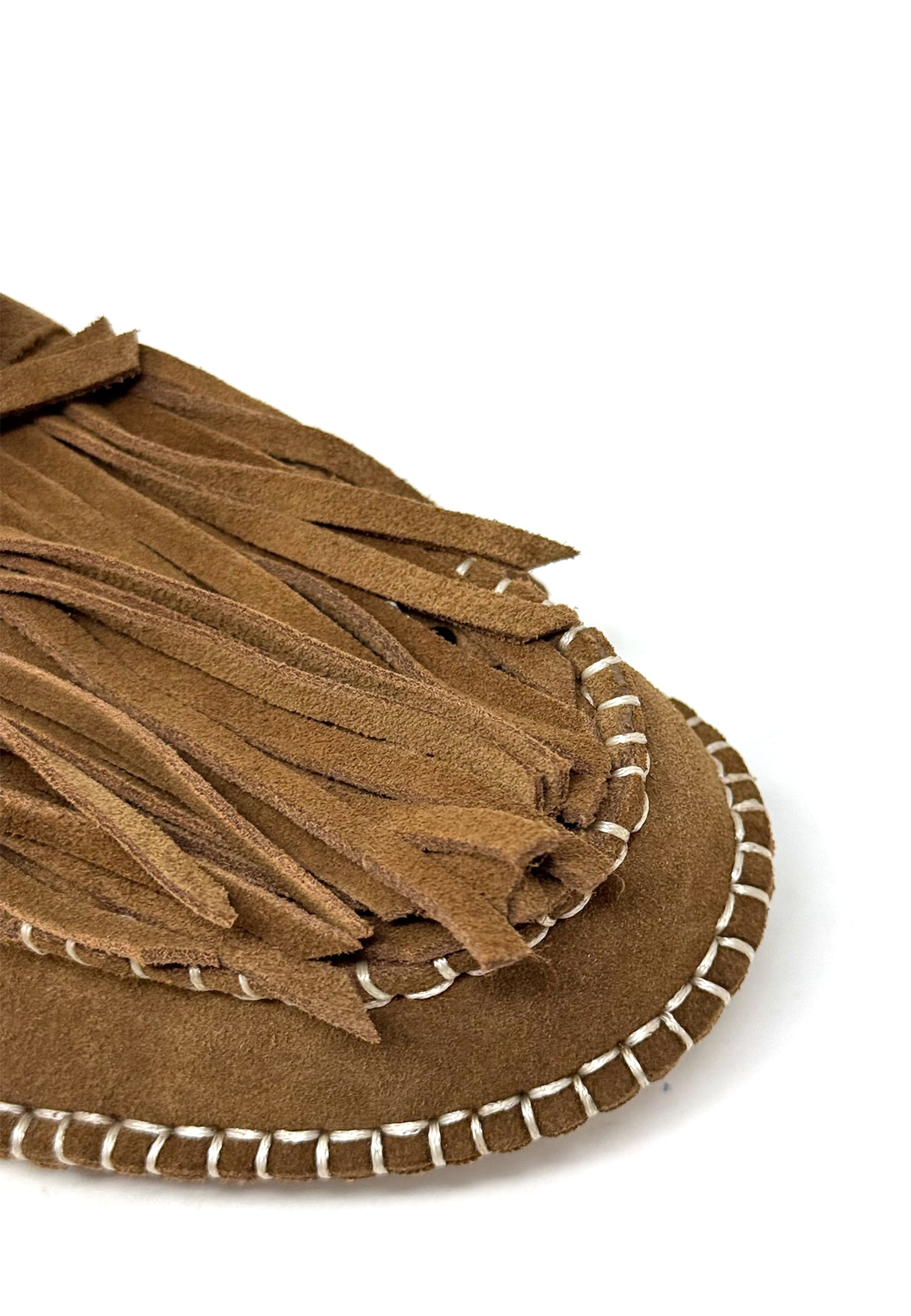 C28 Fransen Clog | Tan Suede