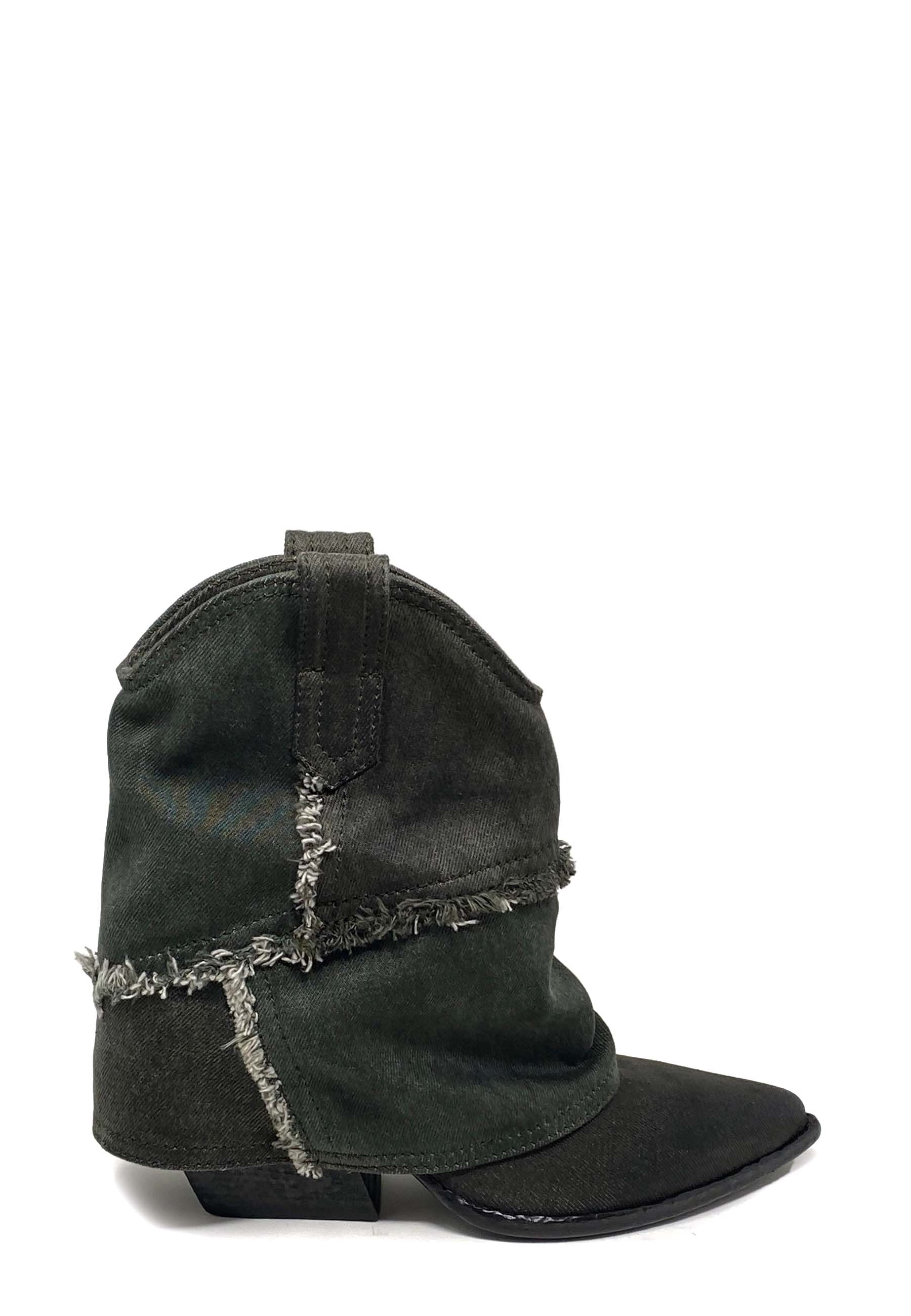 Cowboy Boots Strategia Elena Iachi Black Leather Texan Boots 70mm