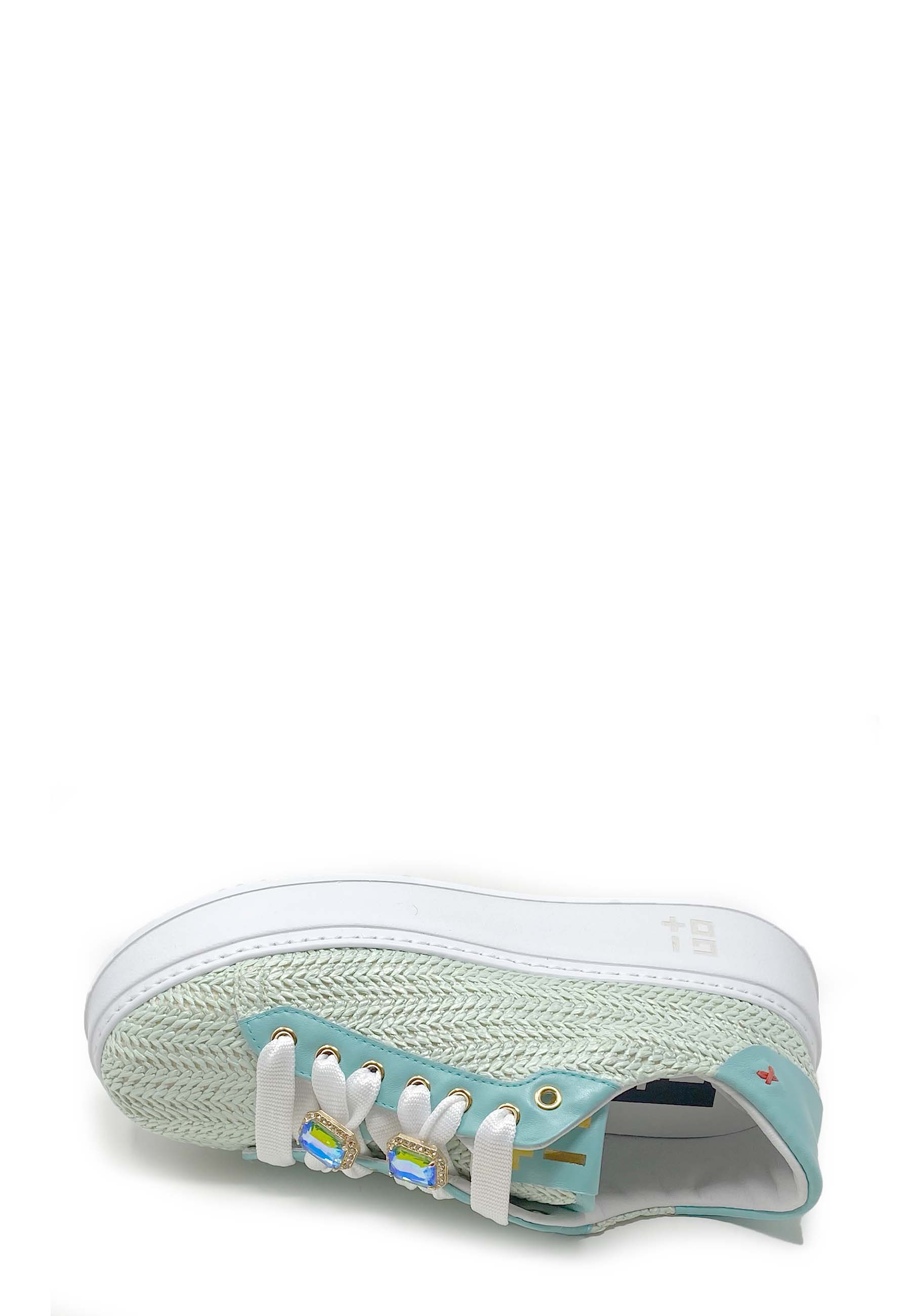 Pia Sneaker | Raffia Acqua