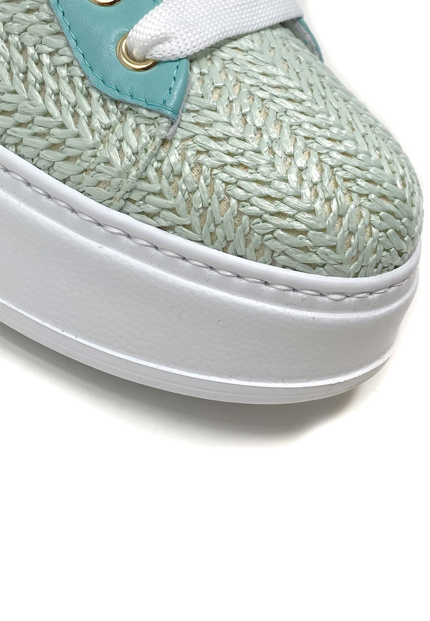 Pia Sneaker | Raffia Acqua