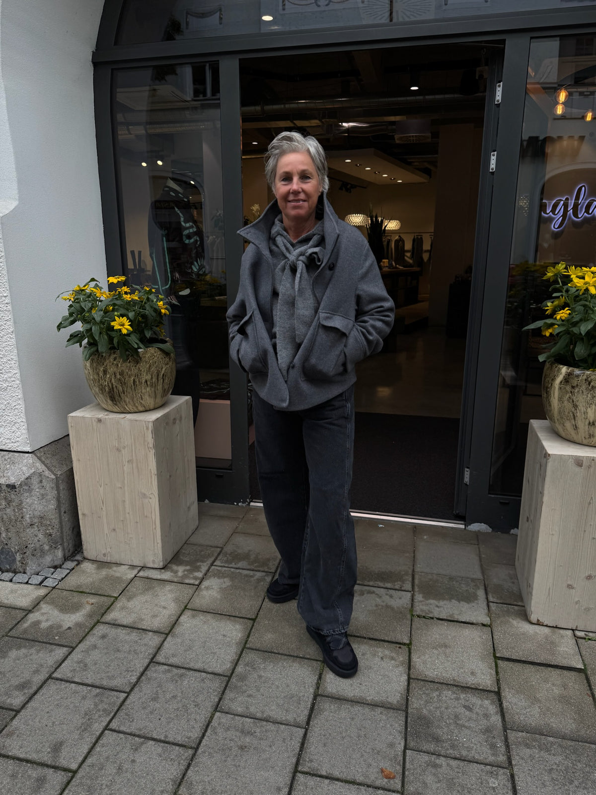 C97240 Wolljacke | Dark Grey Melange