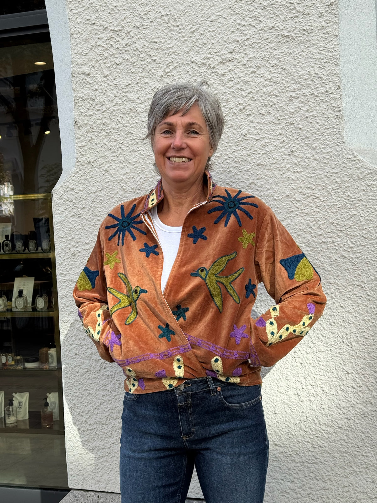 9498 Embroidery Jacke | Camel