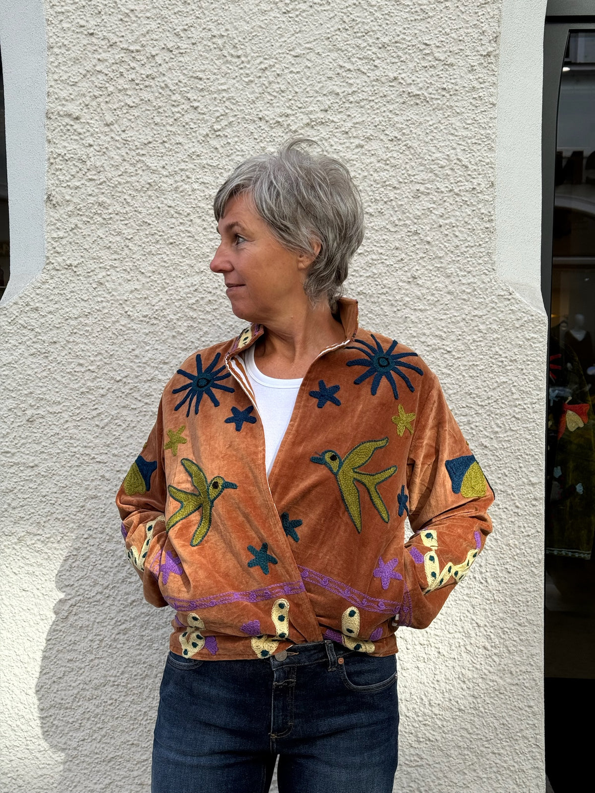 9498 Embroidery Jacke | Camel