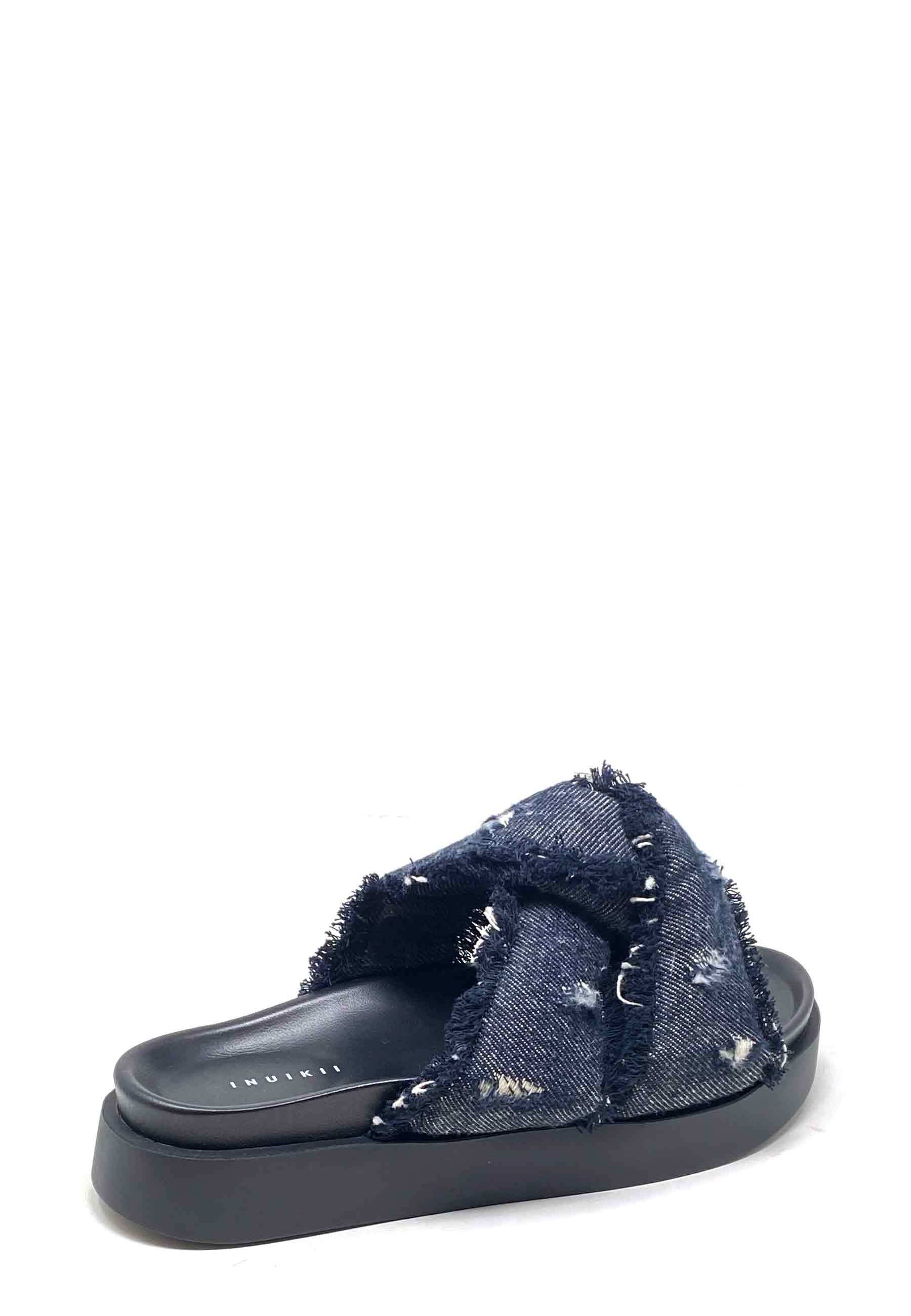 Soft Crossed Jeans Pantolette | Black