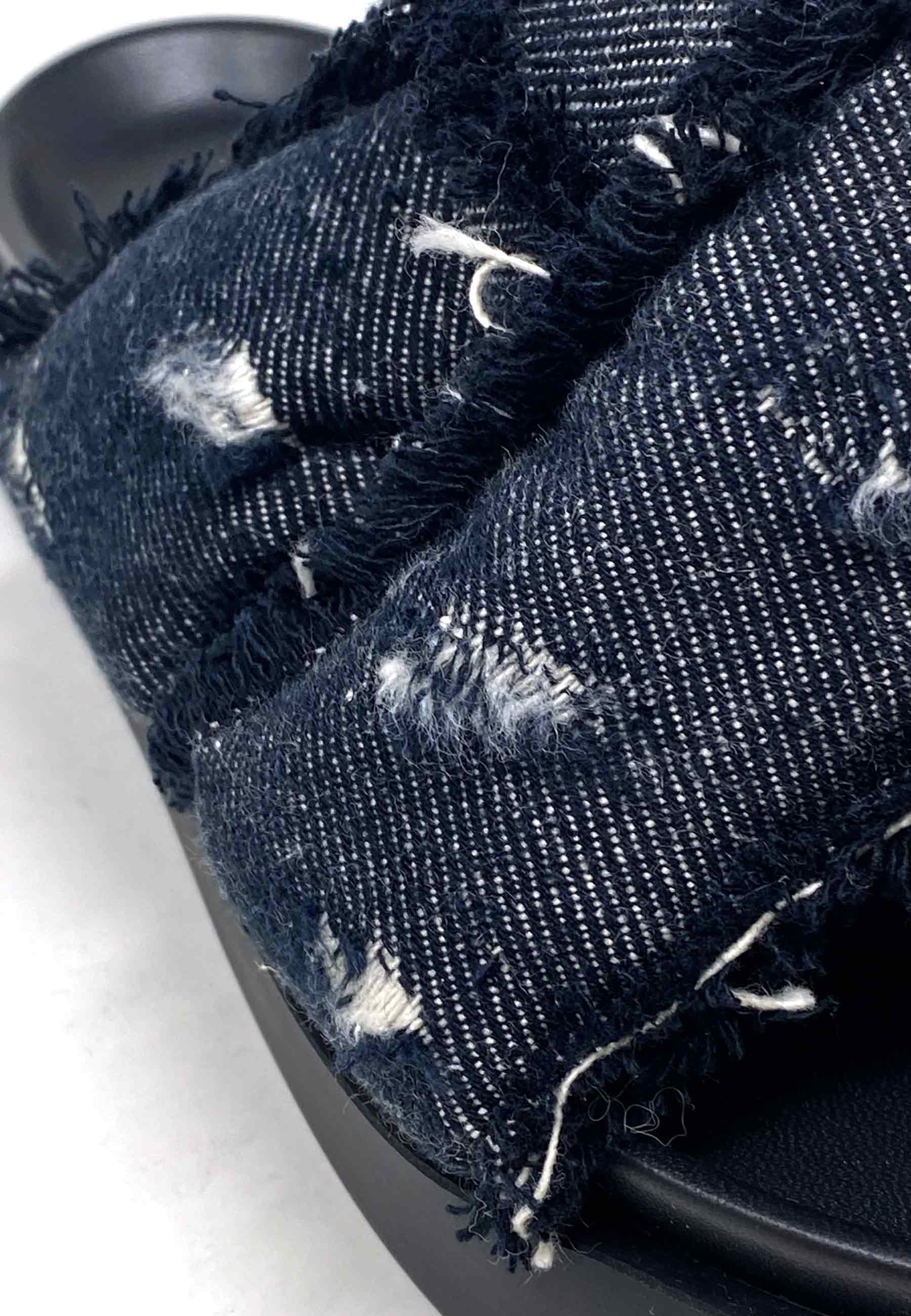 Soft Crossed Jeans Pantolette | Black