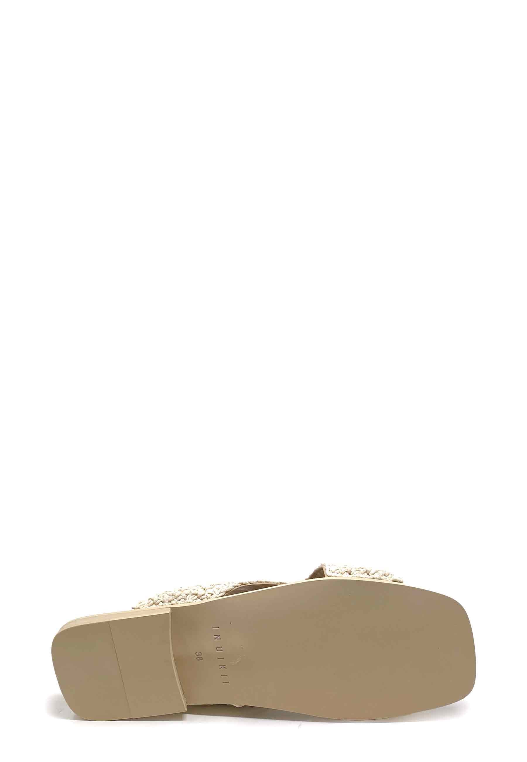 Woven Crossed Stones Pantolette |Â White