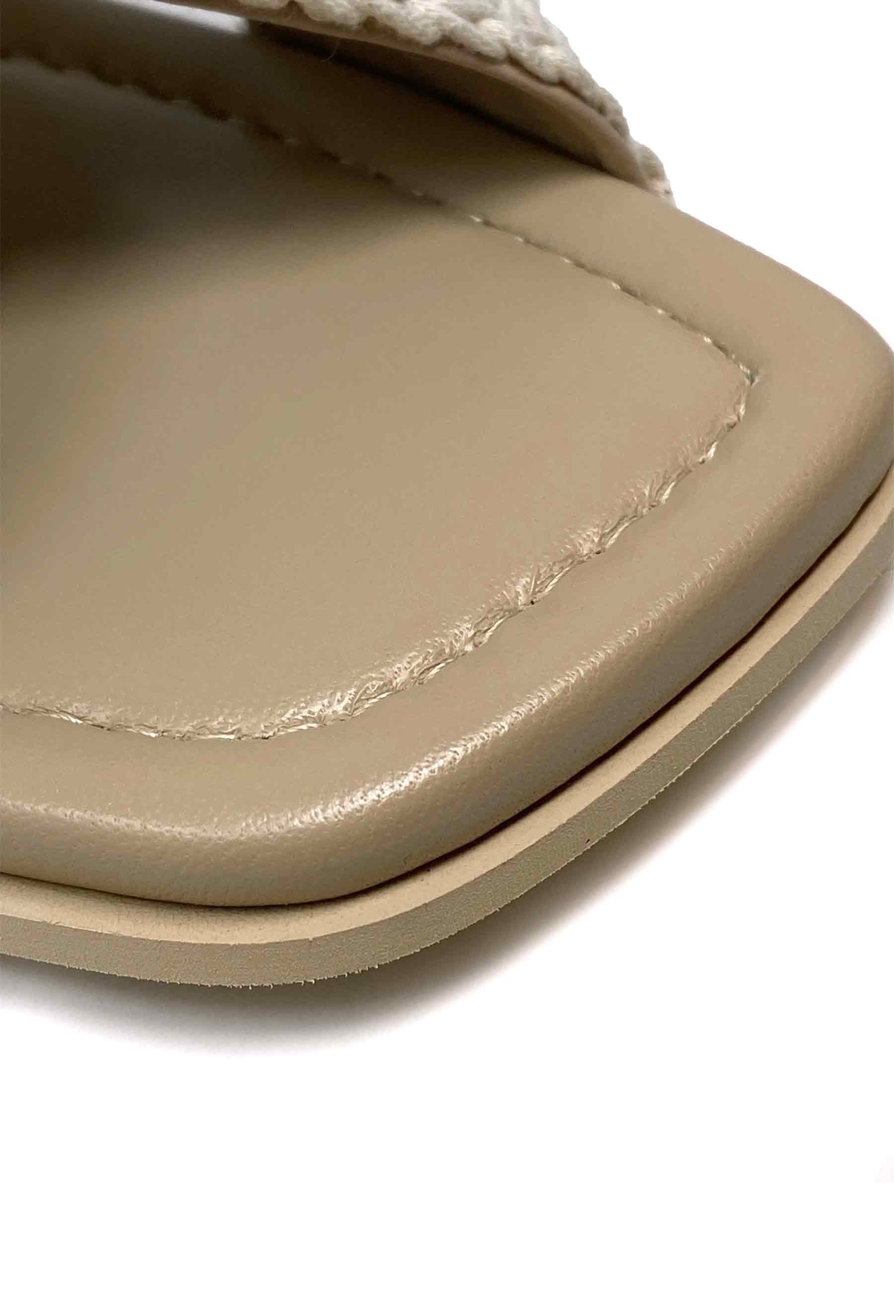 Woven Crossed Stones Pantolette |Â White