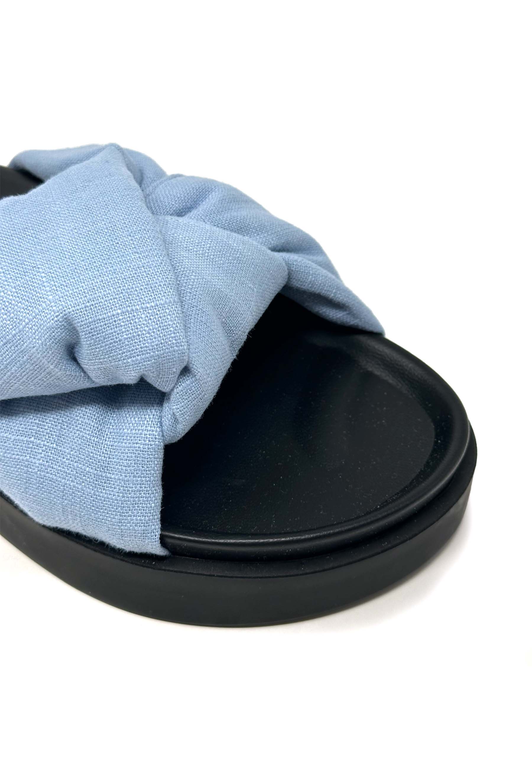 70104 Linen Knot Pantolette | Blue