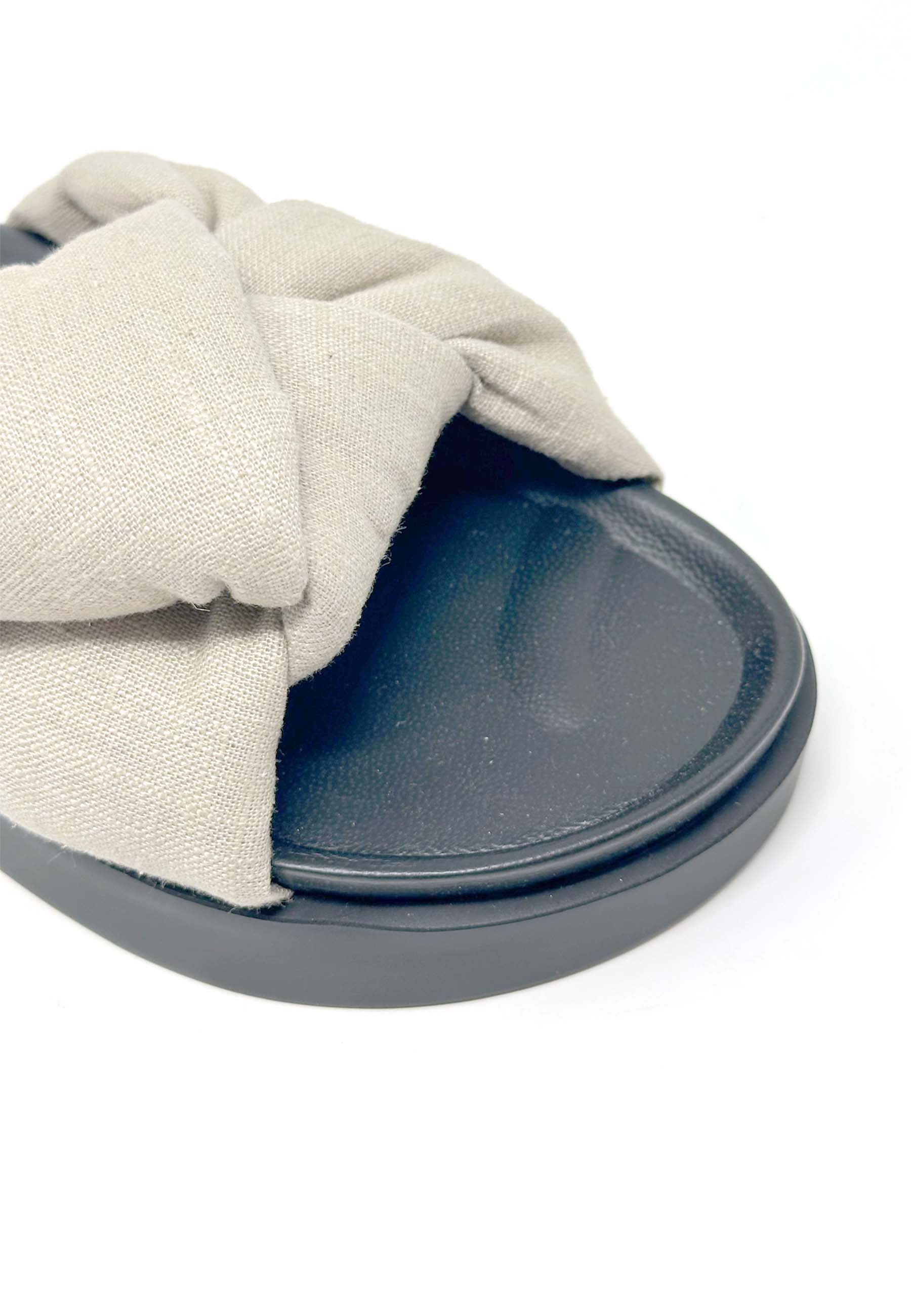 70104 Linen Knot Pantolette | Taupe