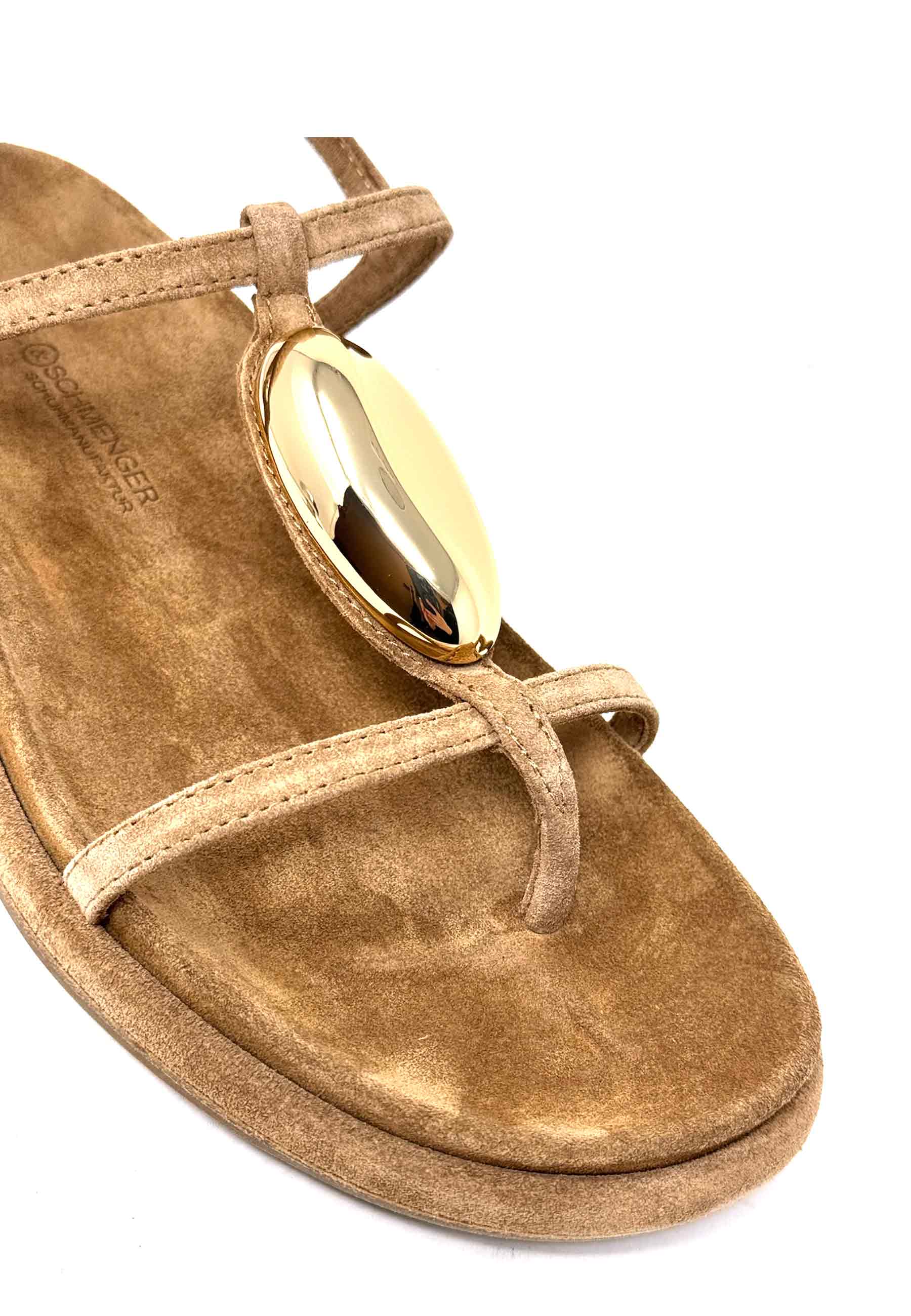 Aily Sandale | Golden Brown Gold Suede