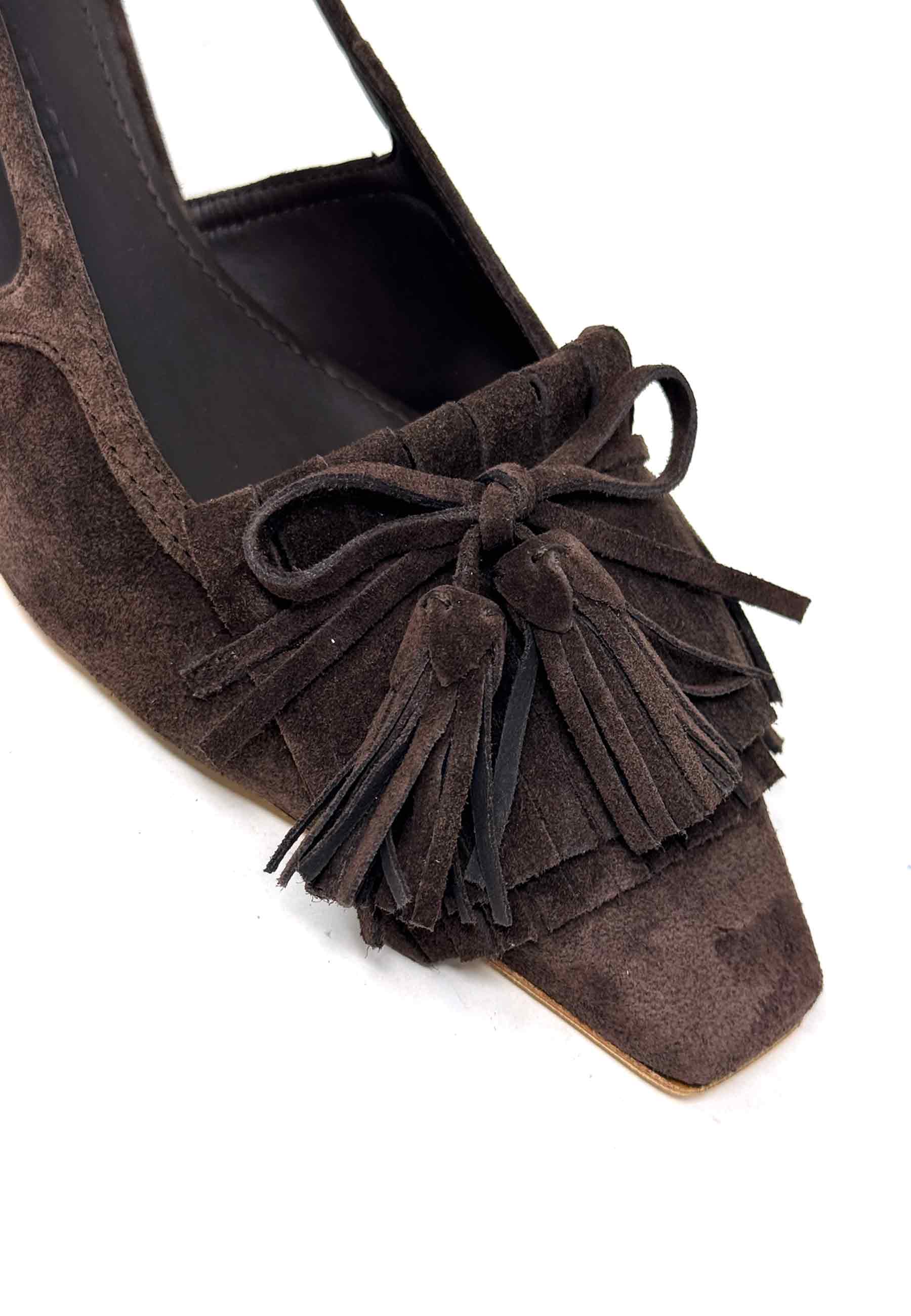 Franca Heel Sling | Pepe Gun Suede