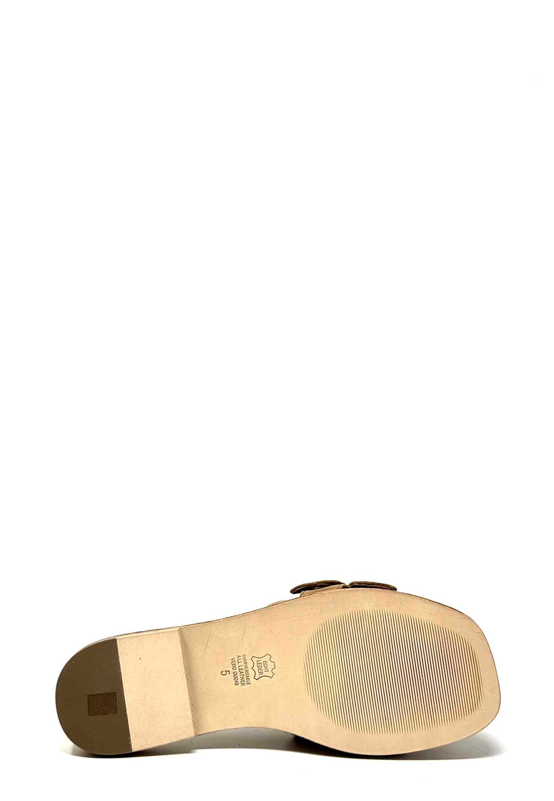 Lya Pantolette | Golden Brown Gold Suede