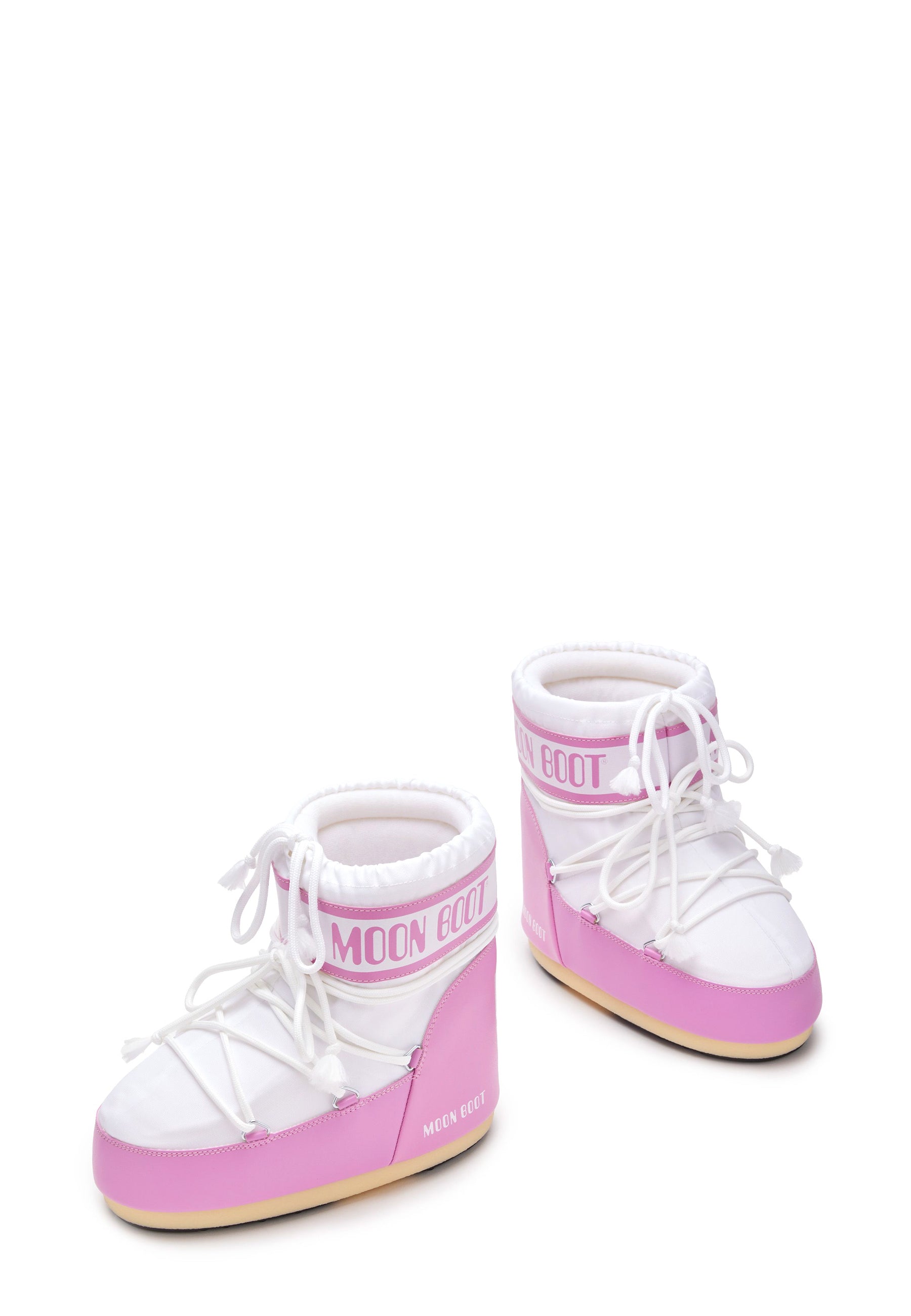 Icon Low Nylon Støvle | Pink Hvid