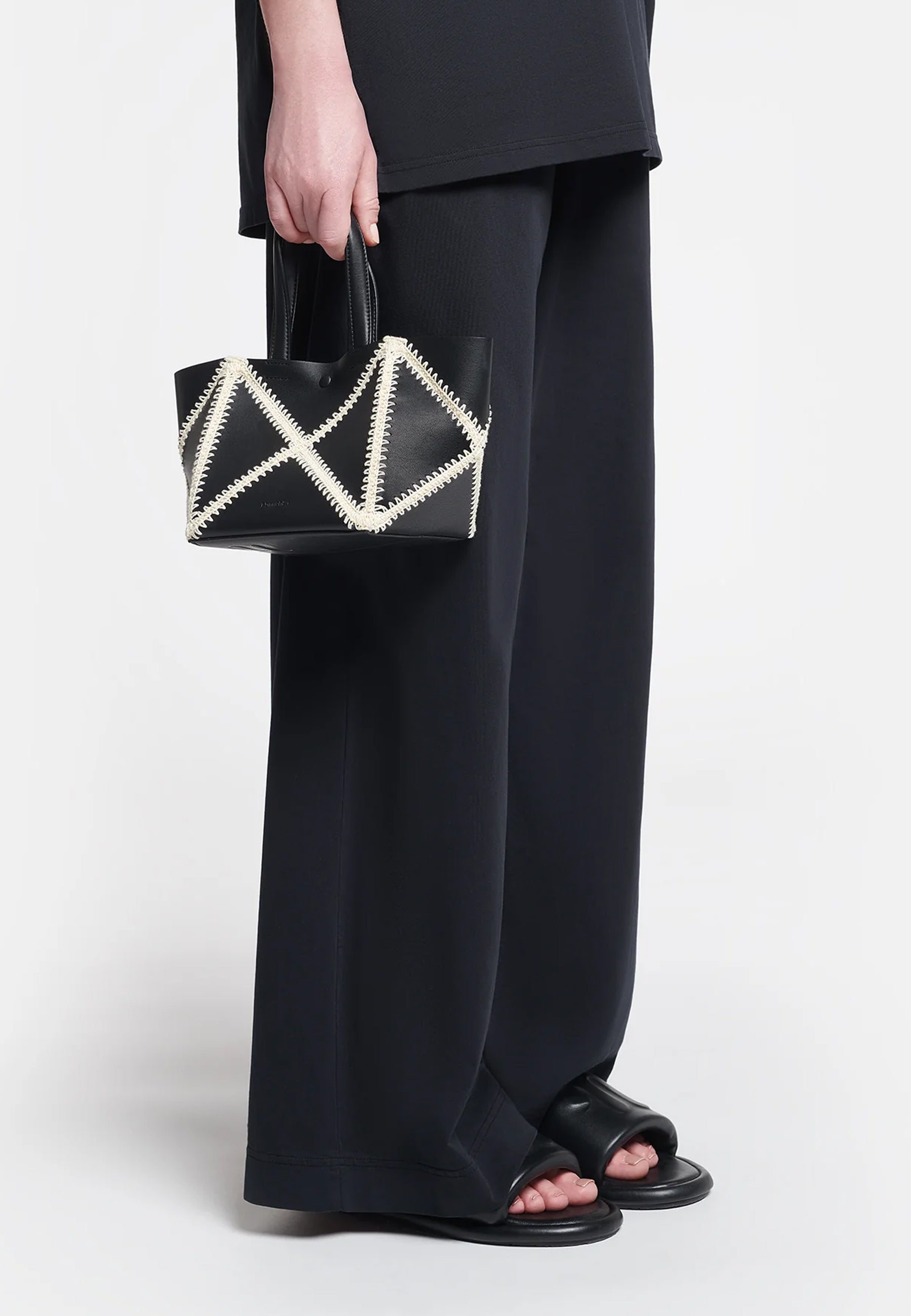Origami Mini Taske | Sort Creme