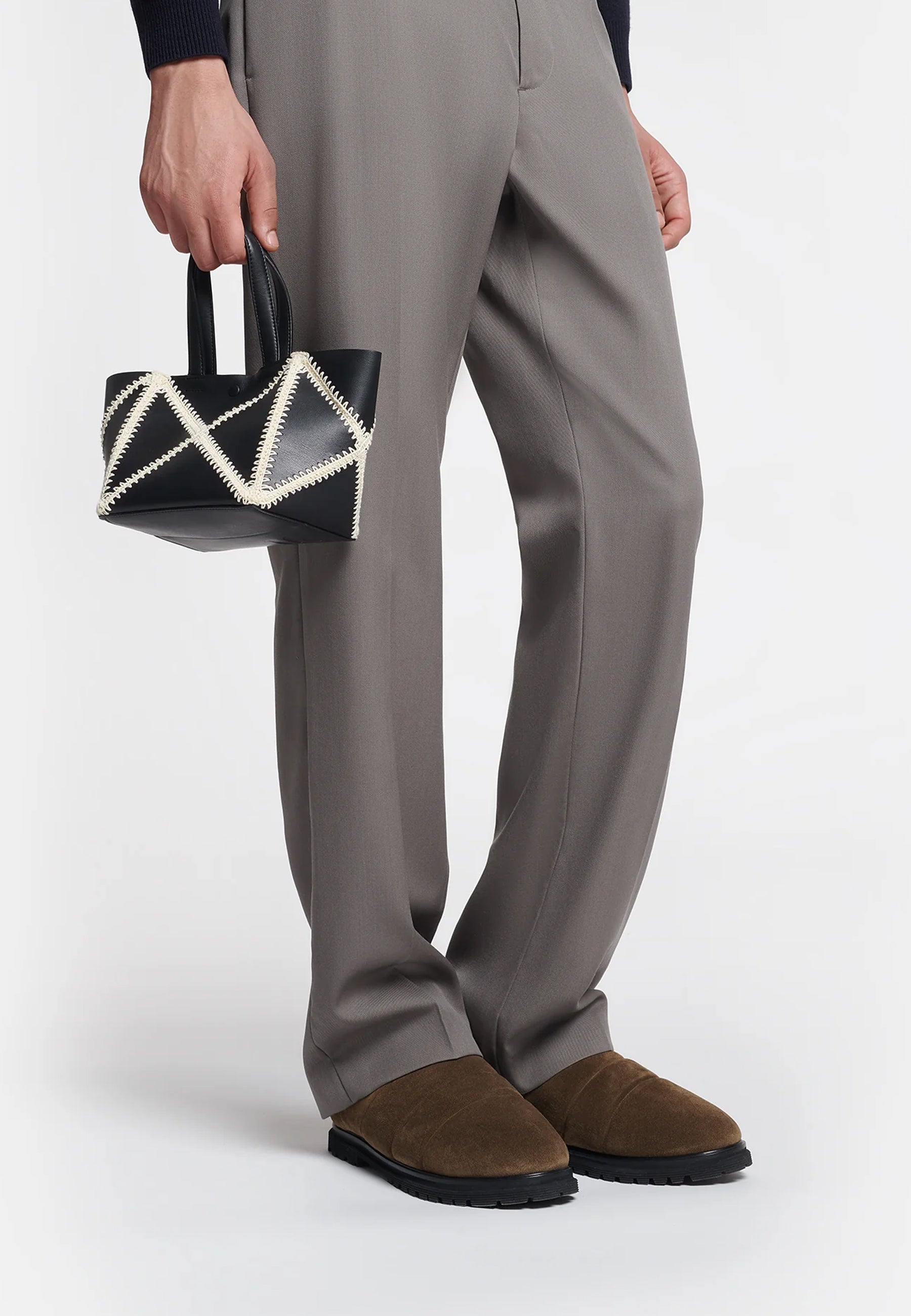 Origami Mini Taske | Sort Creme