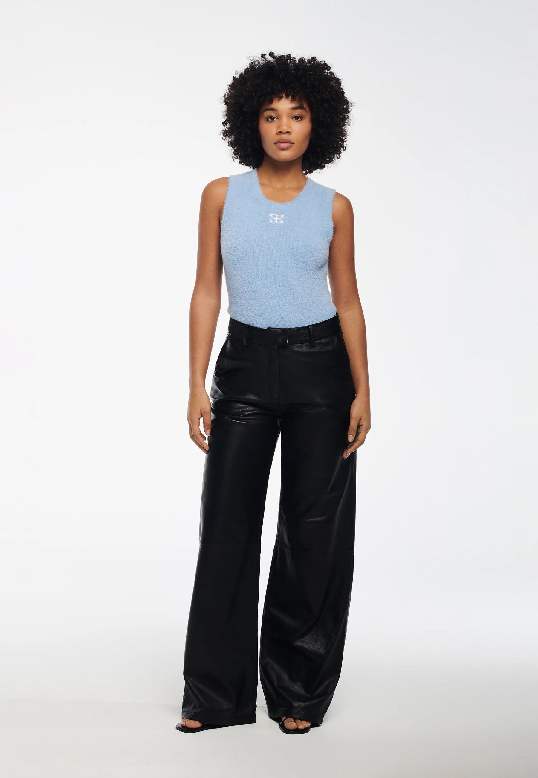 Dorice Fluffy Top | Soft Blue