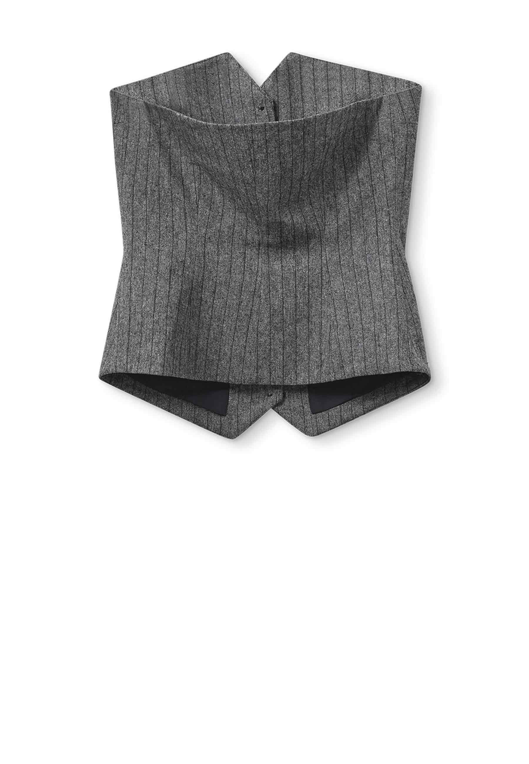 Tilda Tube Top | Grey Black Stripes