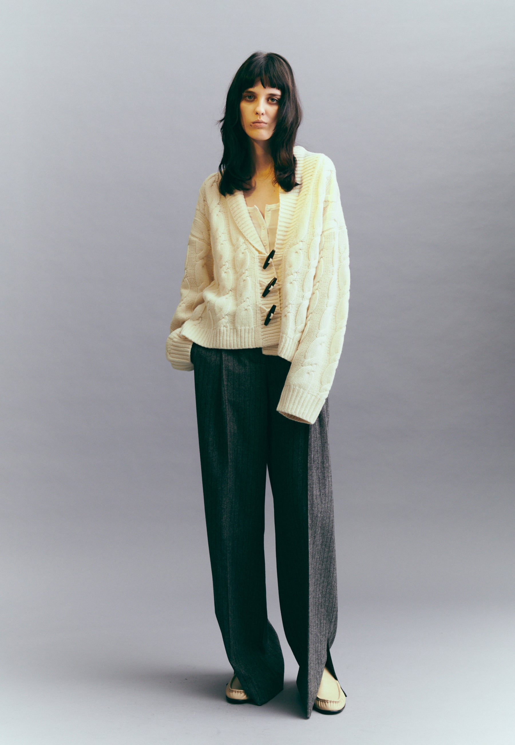 Como Kabel Cardigan | Elfenben