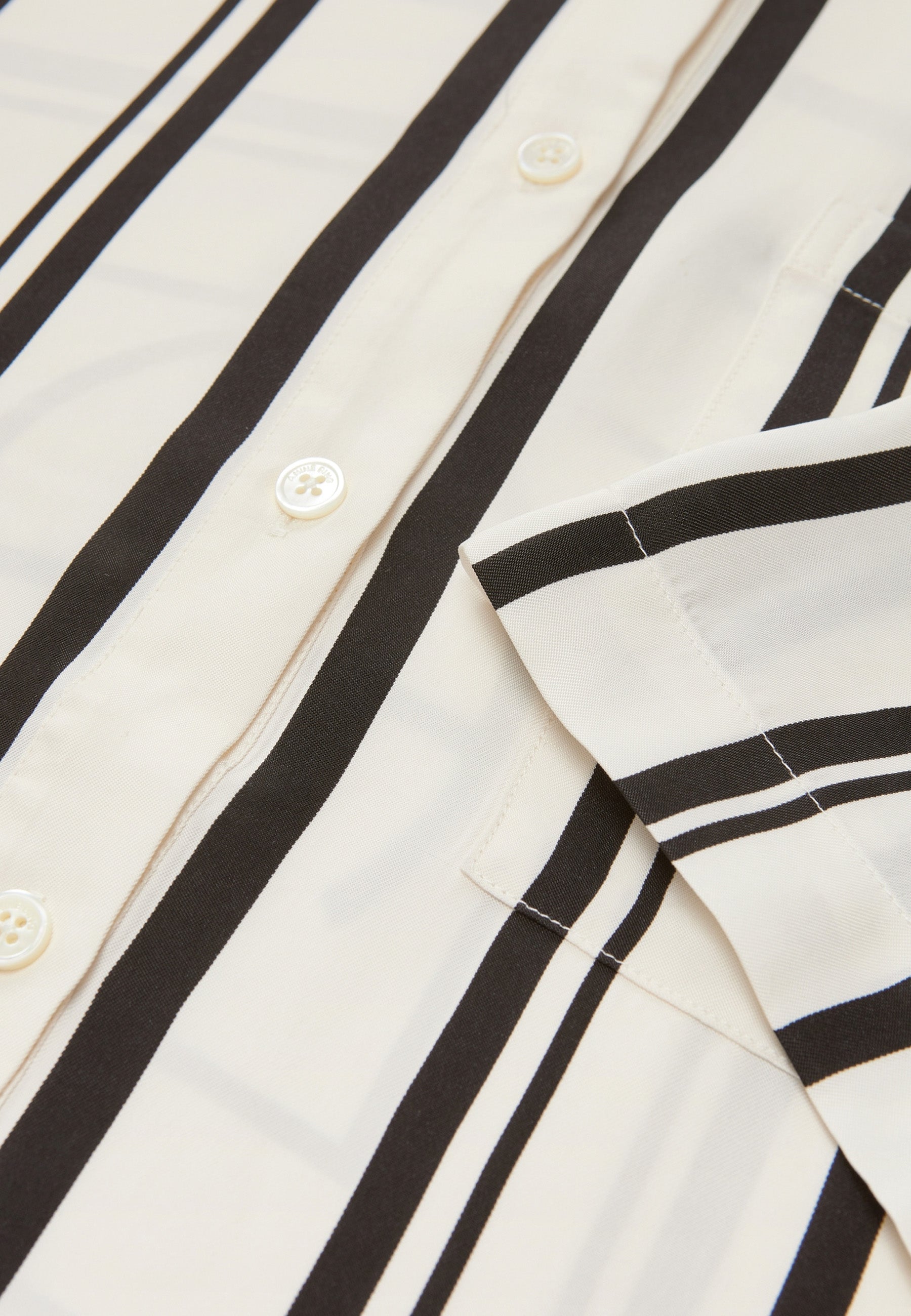 Coco Bluse | Ivory and Black Monogram Stripe