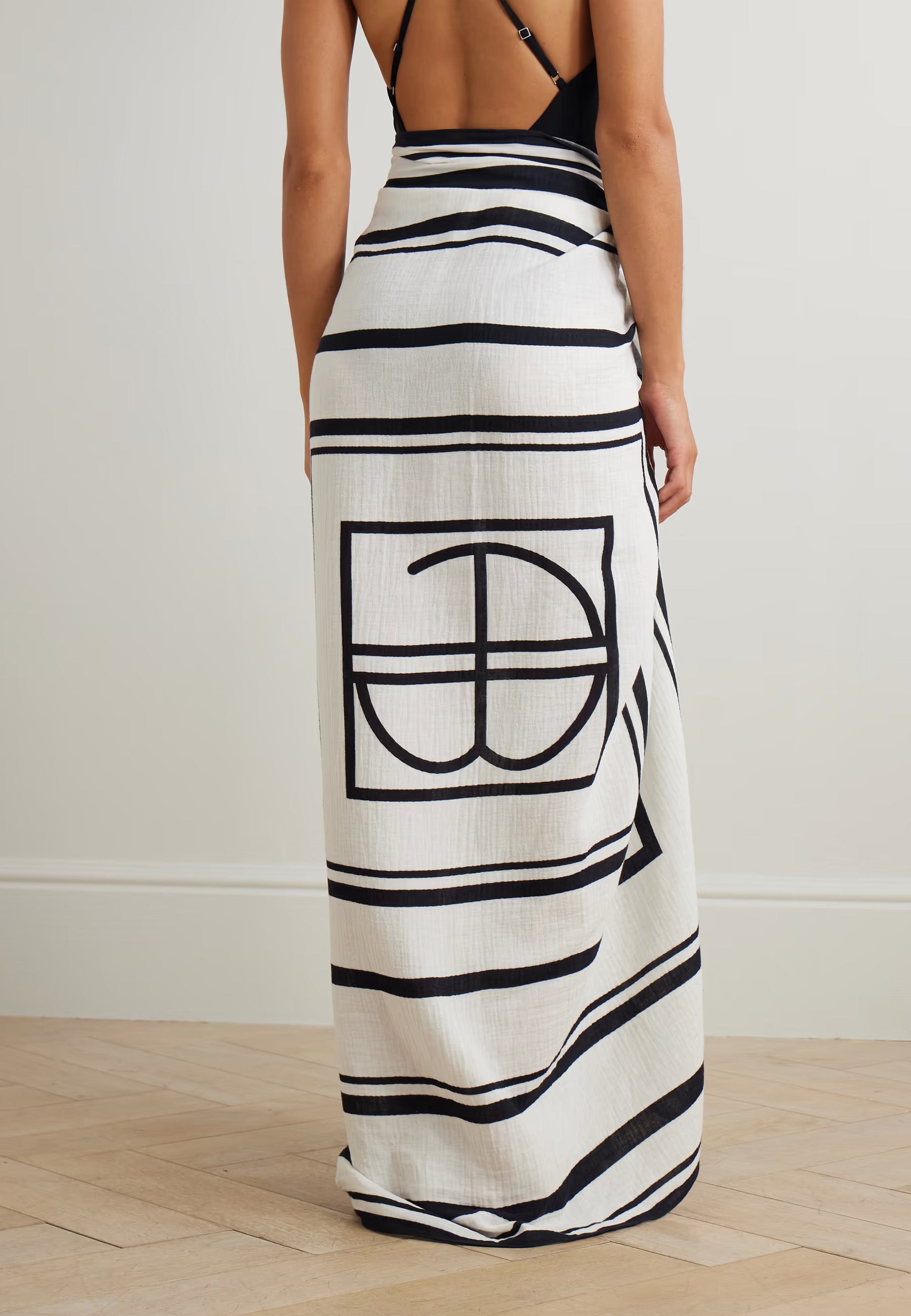 Eliza Sarong | Ivory and Black Monogram