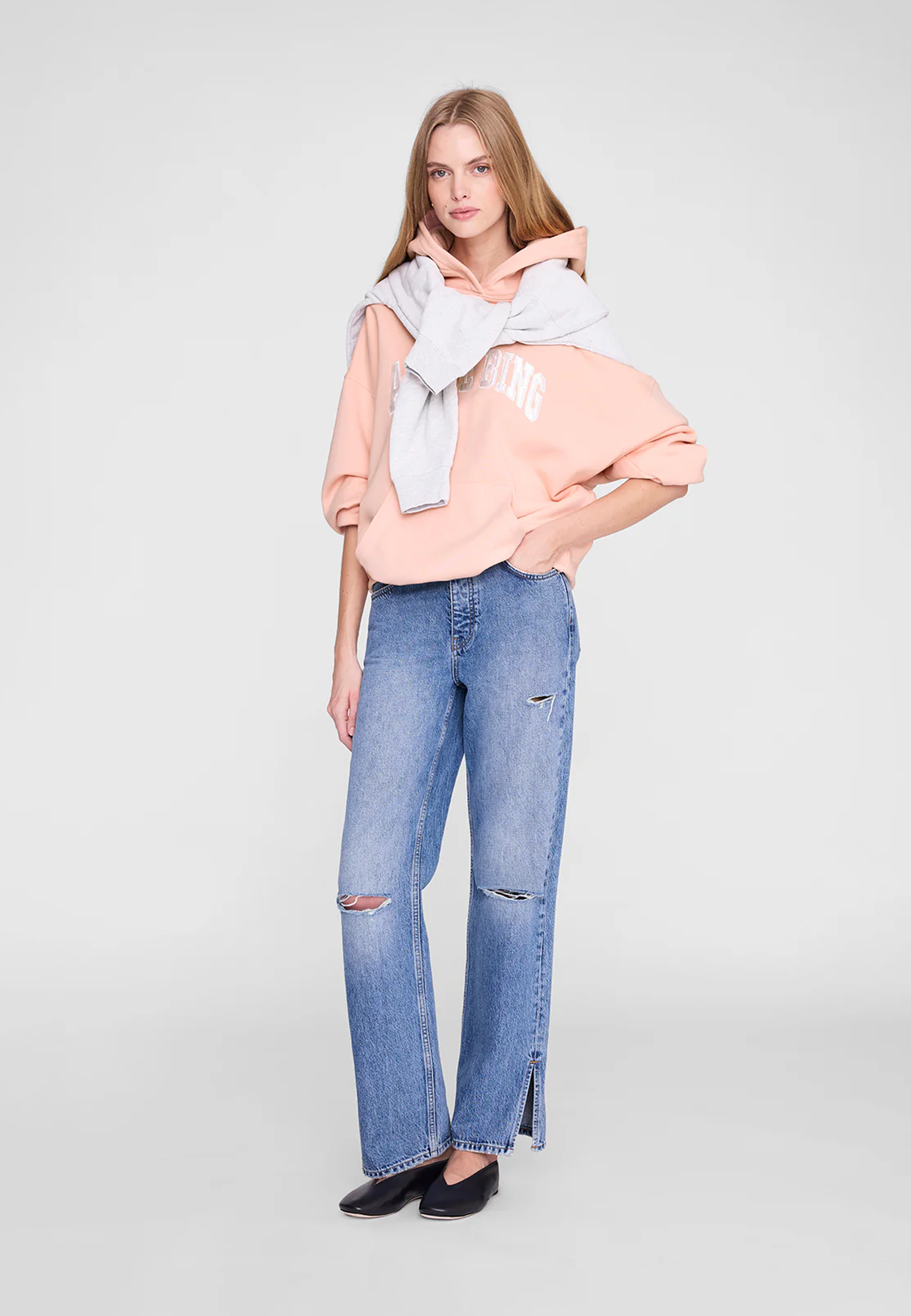 Harvey Sweatshirt |Â Anine Bing Coral Pink