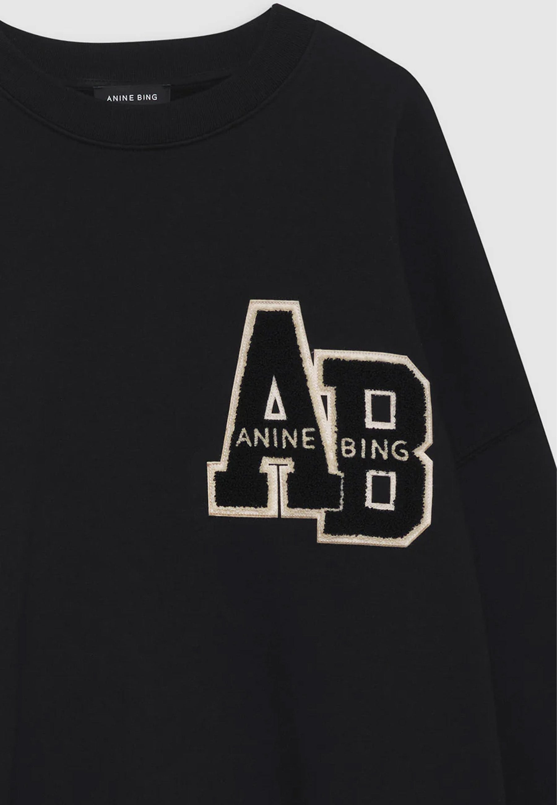 Miles Oversized Sweatshirt | Letterman Black