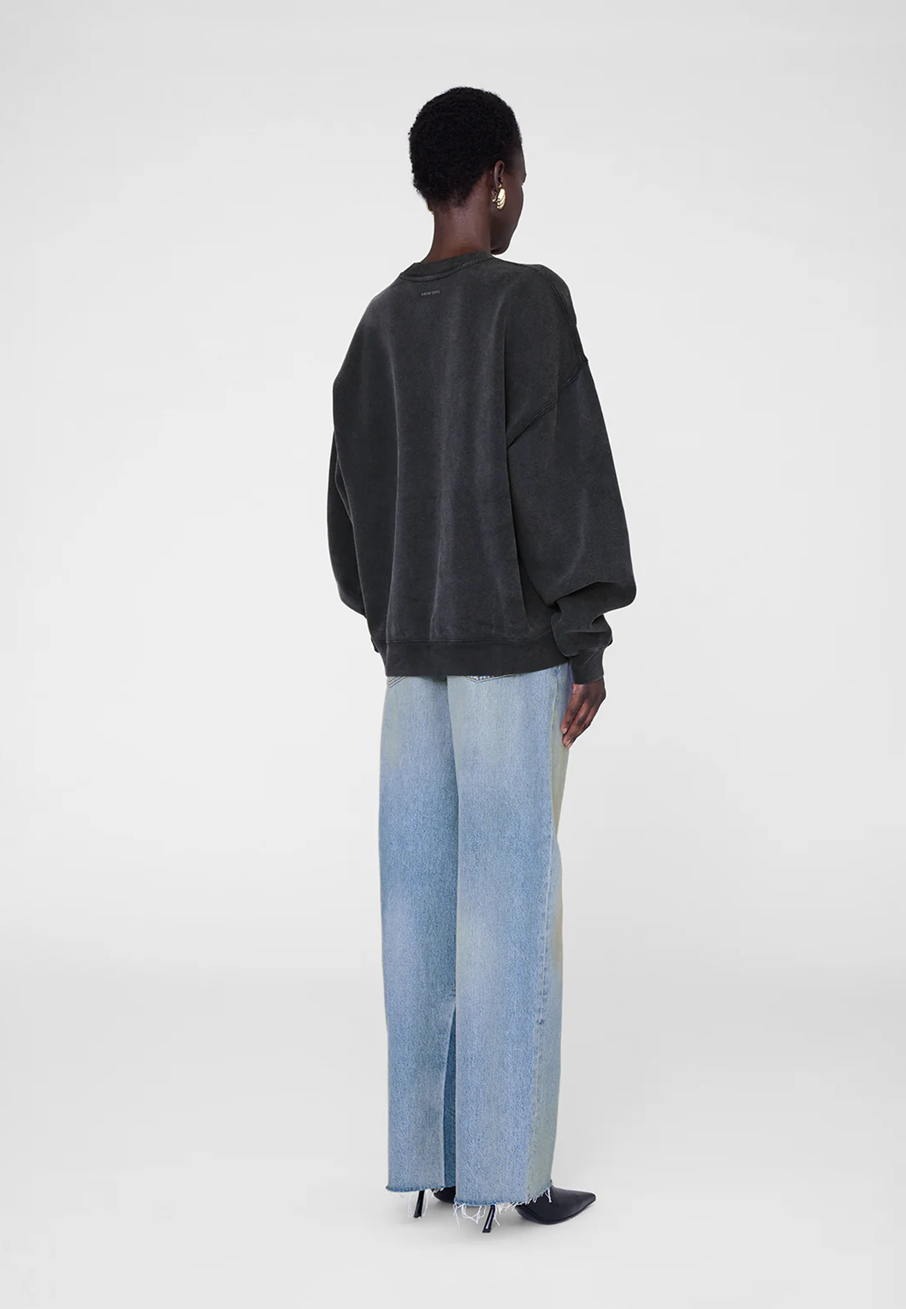 Miles Sweatshirt | Anine Bing Leopard Black Washed