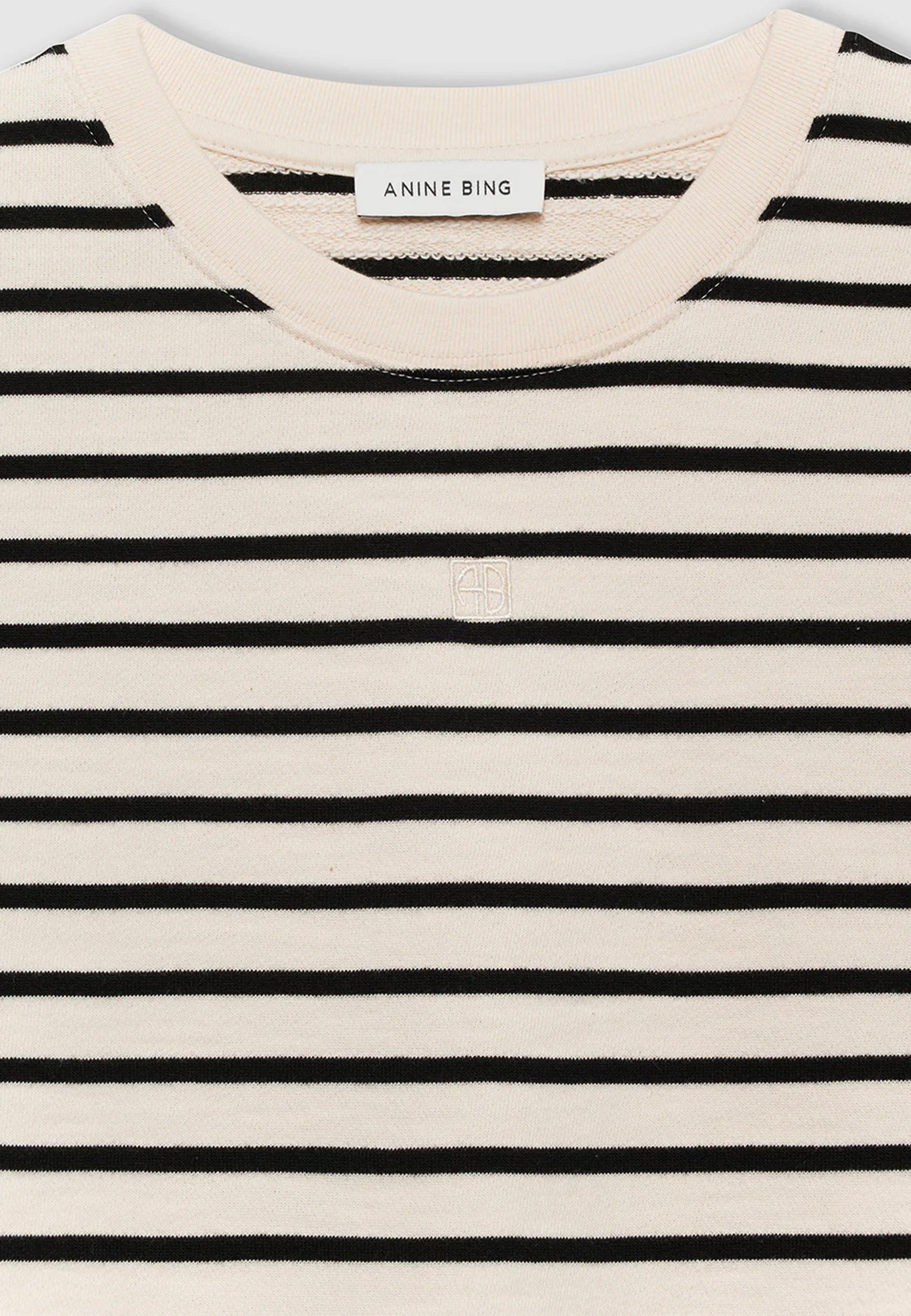 Myers Cropped T-Shirt | Black Stripe French Terry