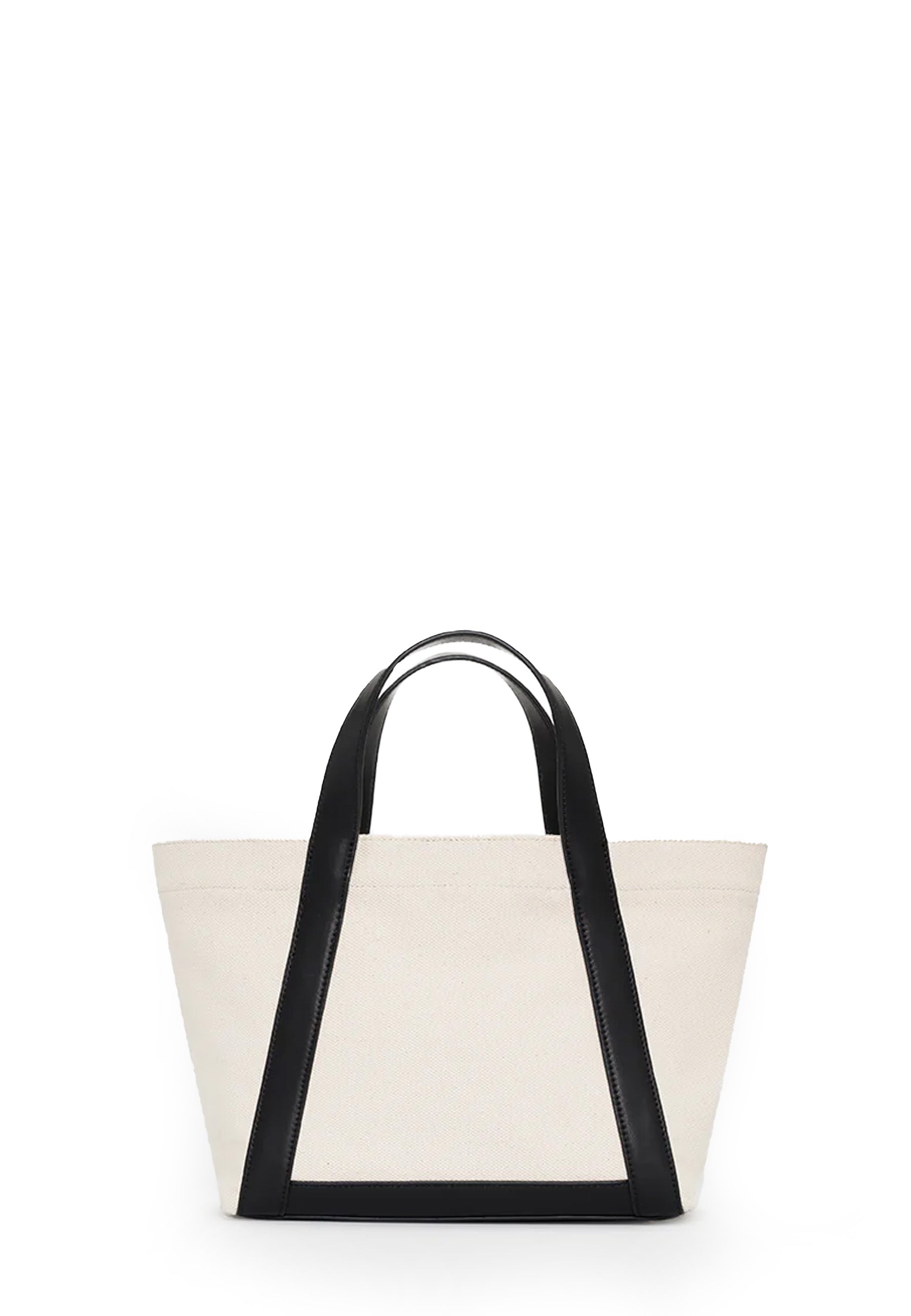 Small Cara Tote Tasche | Natural Canvas with Black