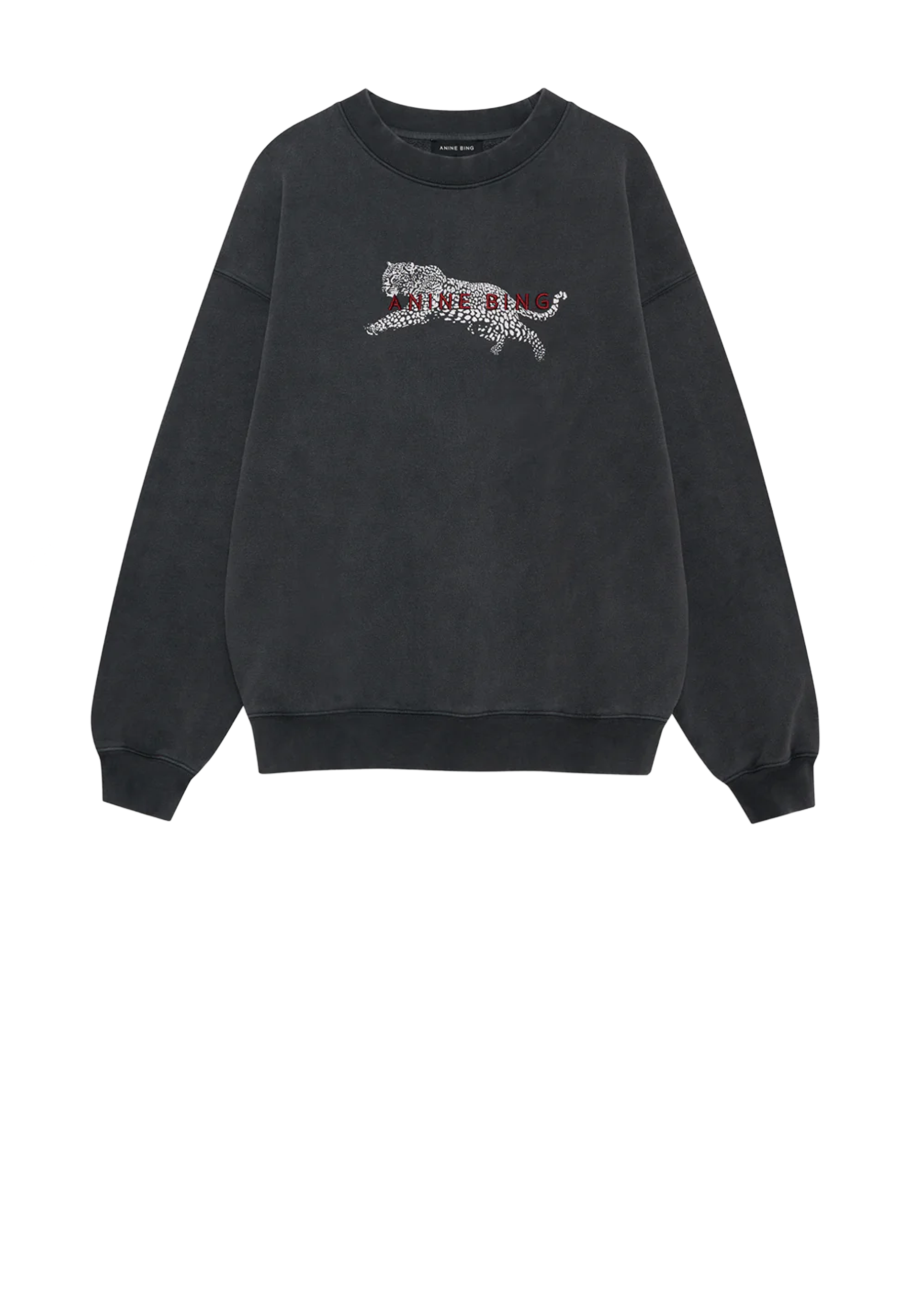 Spencer Sweatshirt | Leopard Washed Black
