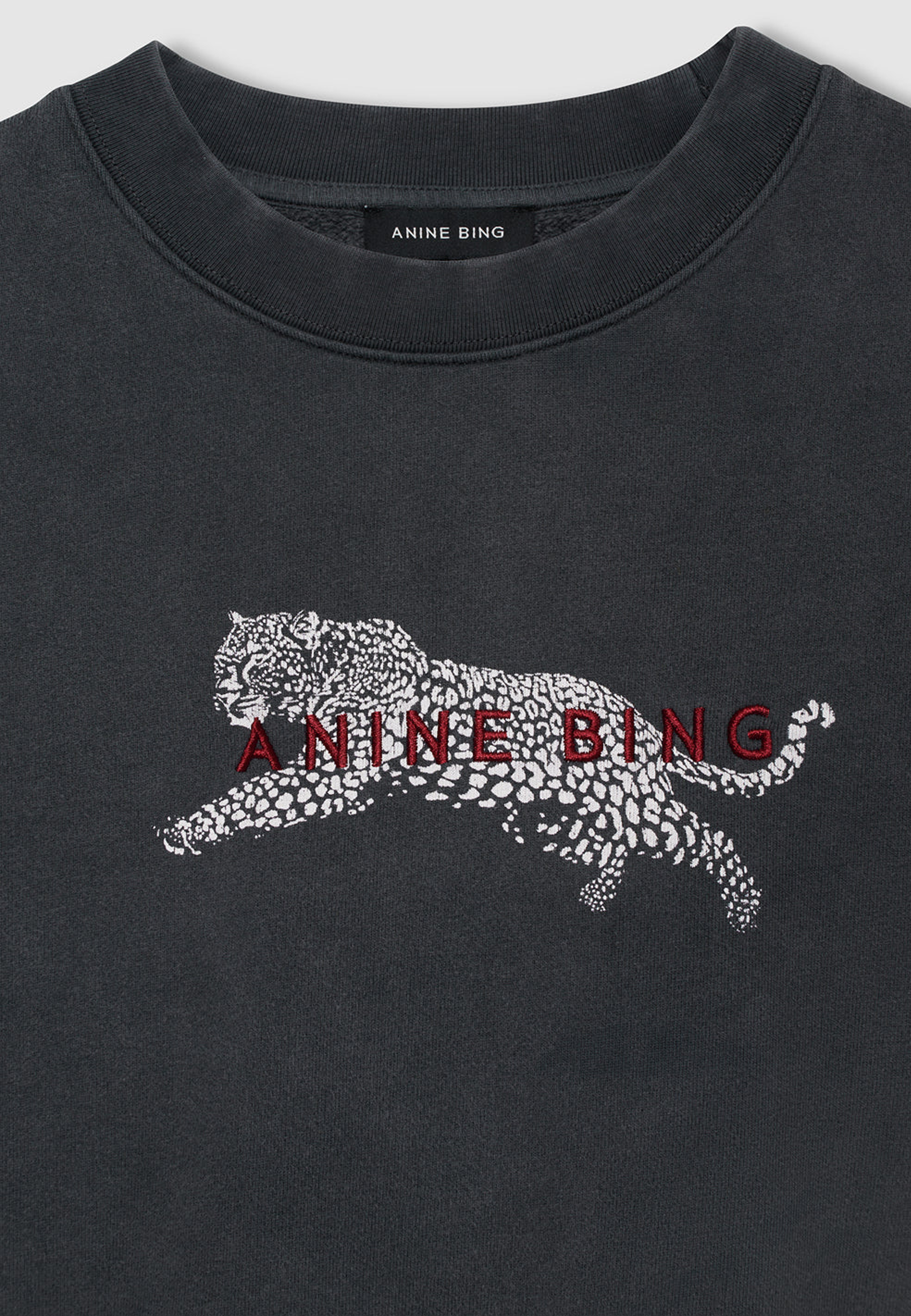 Spencer Sweatshirt | Leopard Washed Black